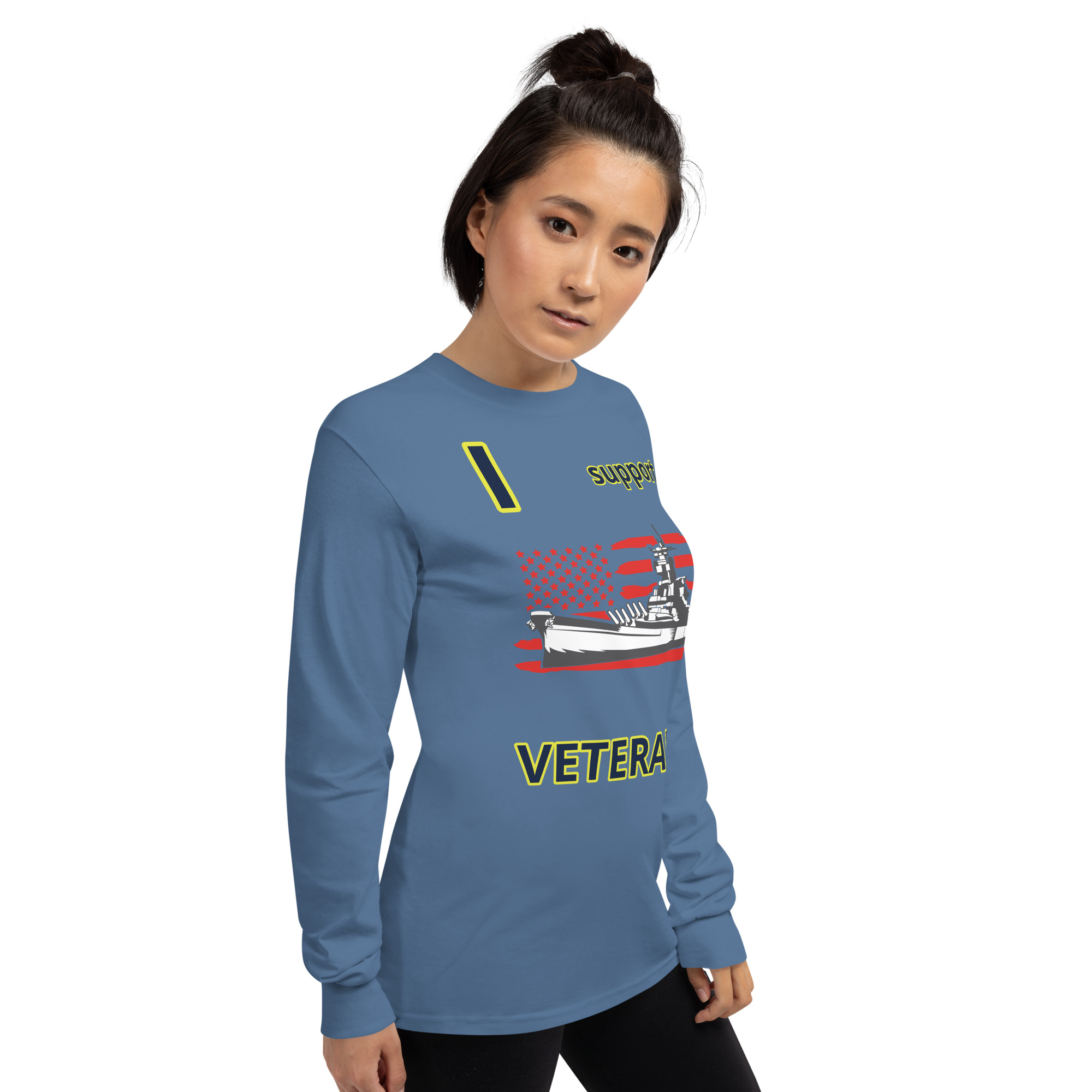 I SUPPORT VETERANS TOO SIKS Long Sleeve Shirt - Image 44