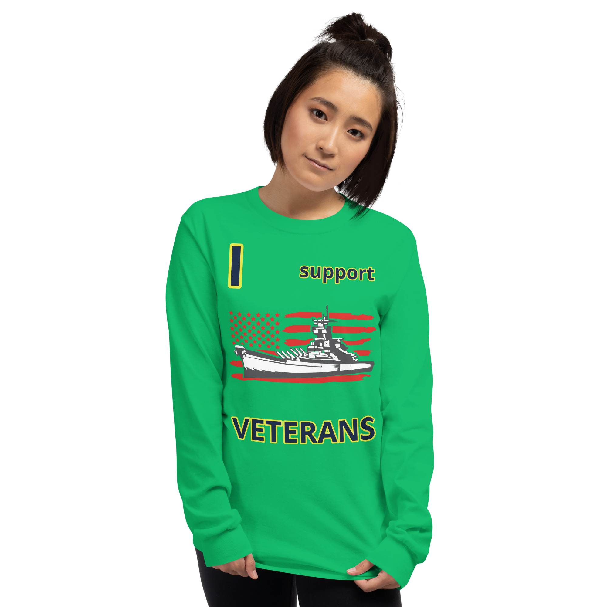I SUPPORT VETERANS TOO SIKS Long Sleeve Shirt - Image 54