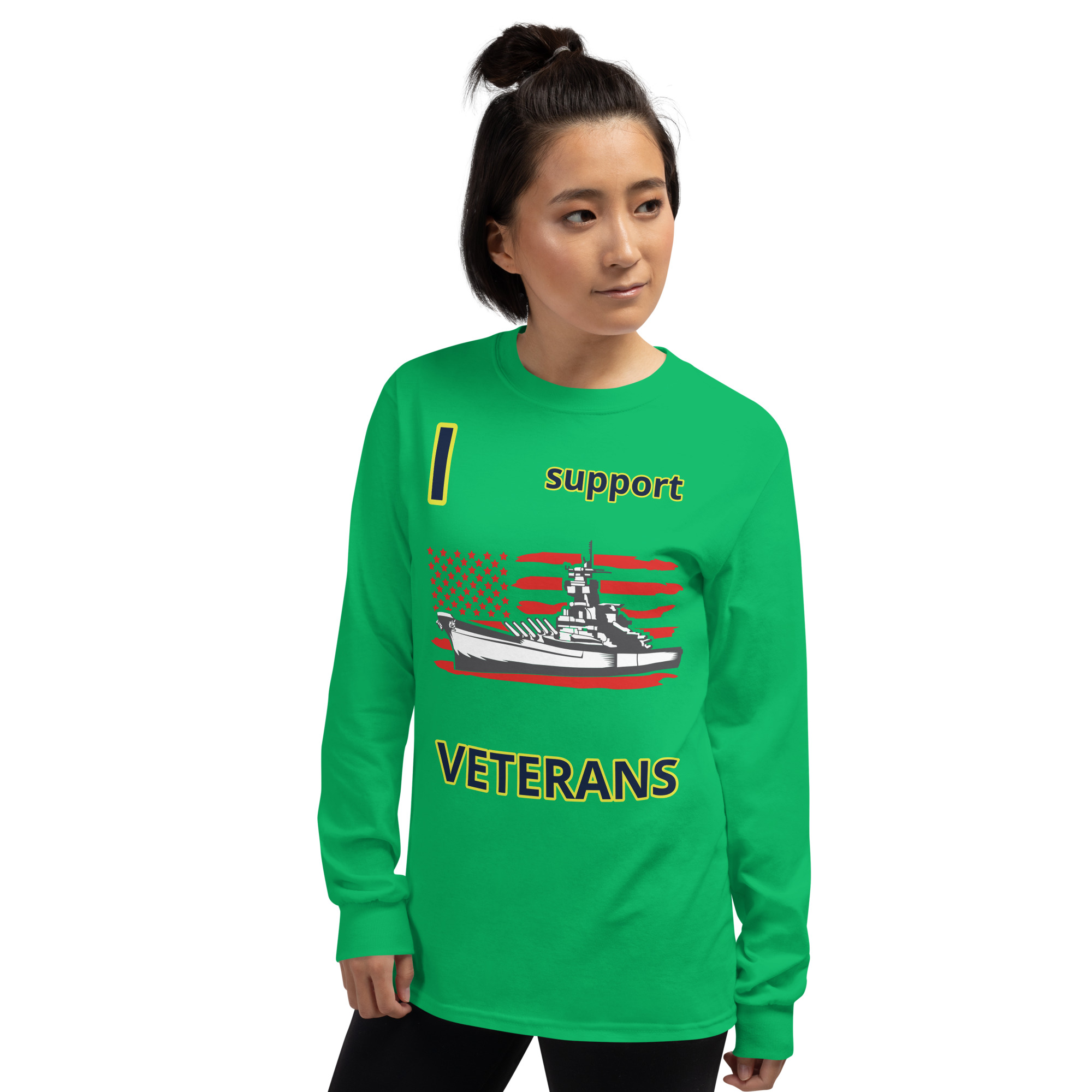 I SUPPORT VETERANS TOO SIKS Long Sleeve Shirt - Image 52