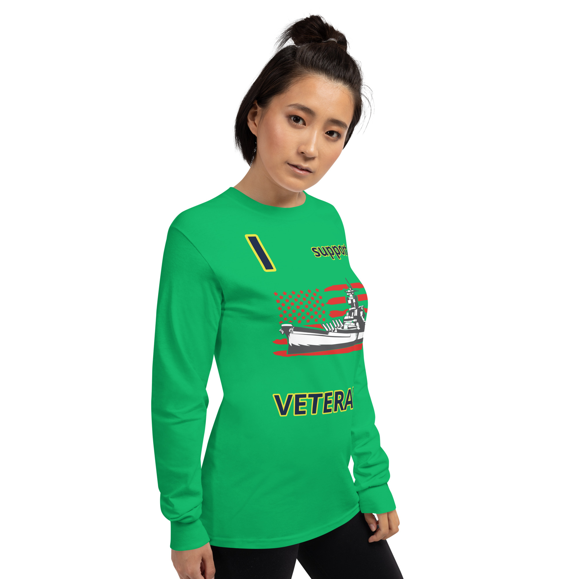 I SUPPORT VETERANS TOO SIKS Long Sleeve Shirt - Image 50