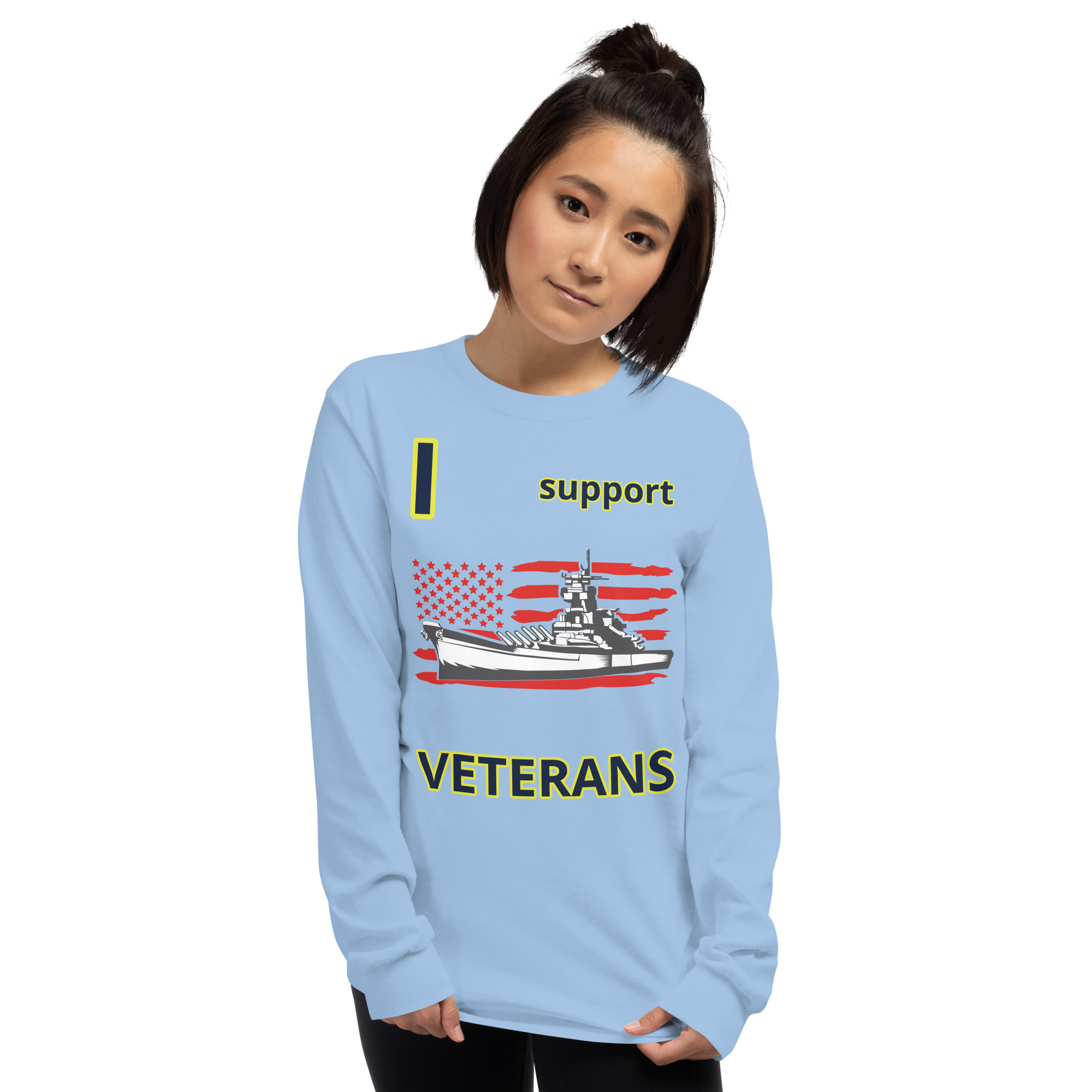 I SUPPORT VETERANS TOO SIKS Long Sleeve Shirt - Image 66