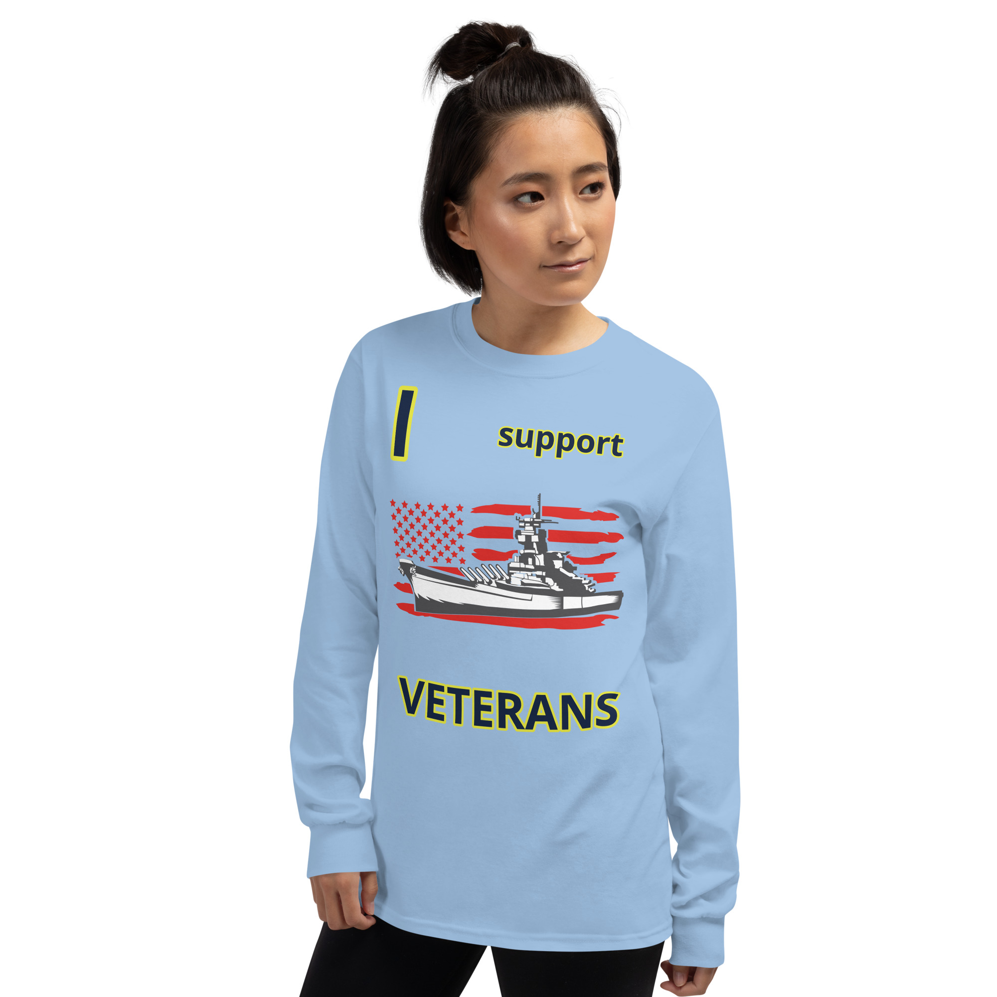 I SUPPORT VETERANS TOO SIKS Long Sleeve Shirt - Image 64