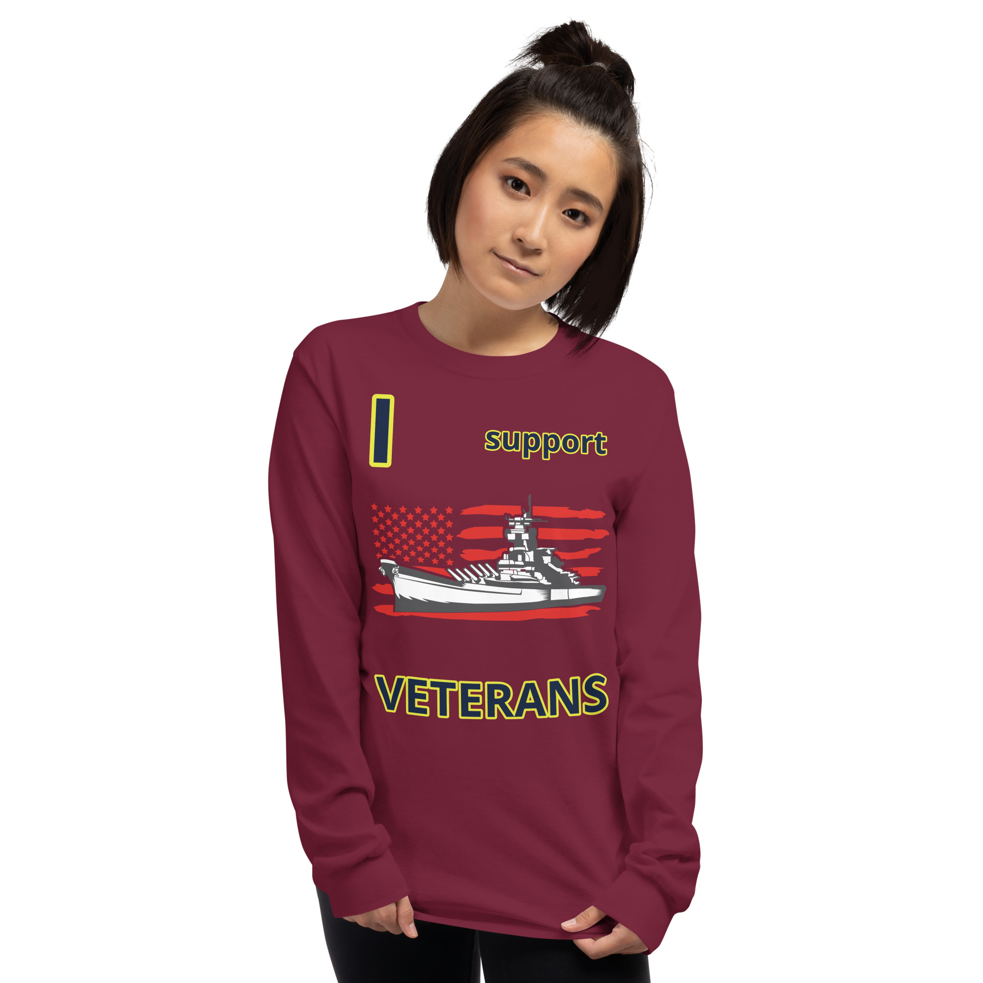 I SUPPORT VETERANS TOO SIKS Long Sleeve Shirt - Image 18