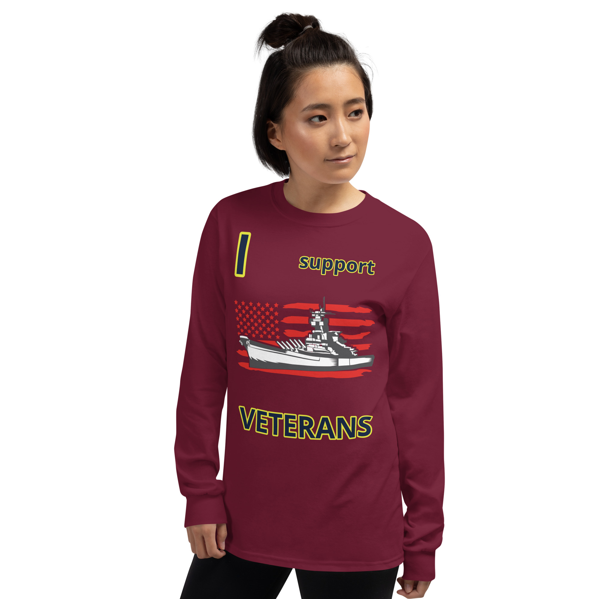 I SUPPORT VETERANS TOO SIKS Long Sleeve Shirt - Image 16