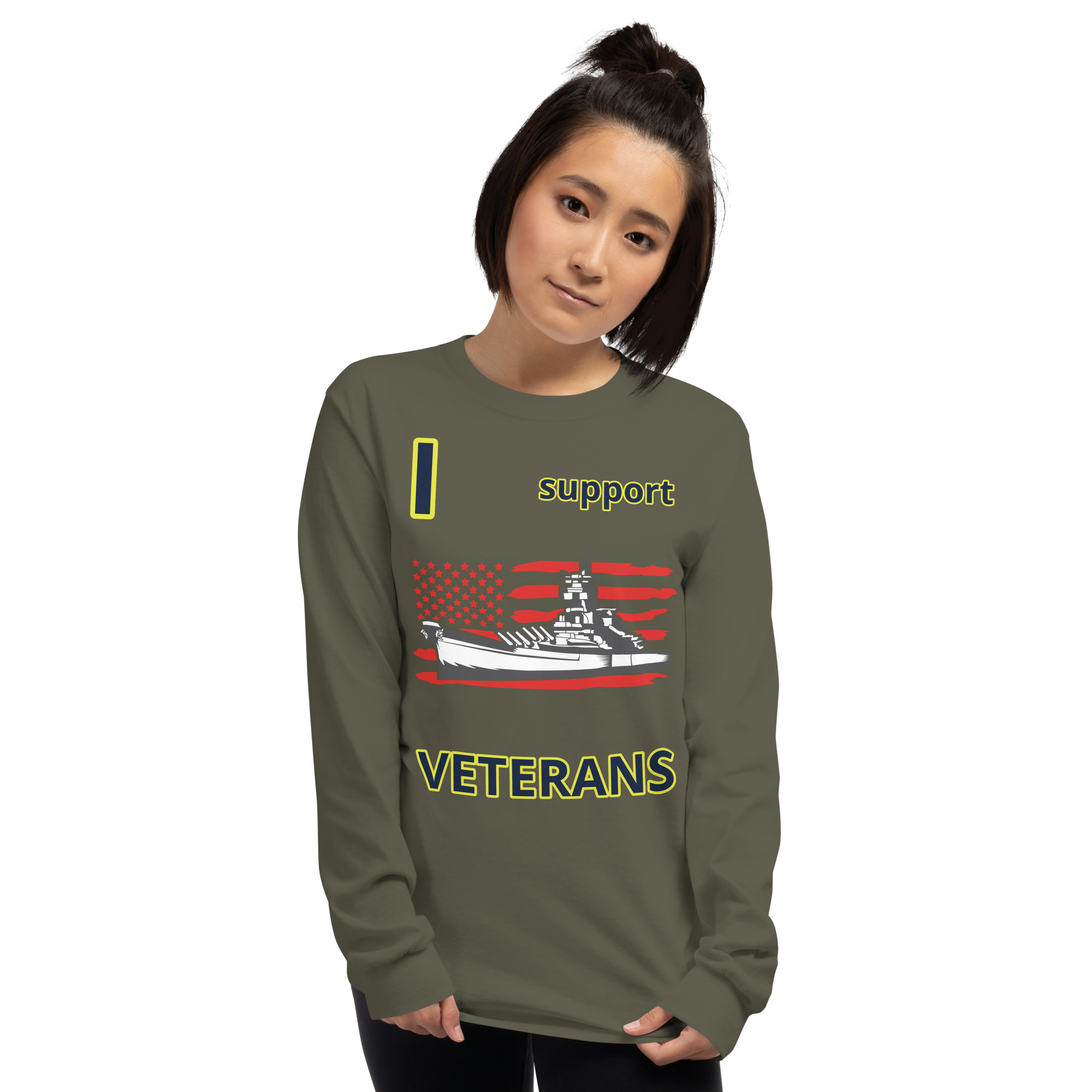 I SUPPORT VETERANS TOO SIKS Long Sleeve Shirt - Image 42