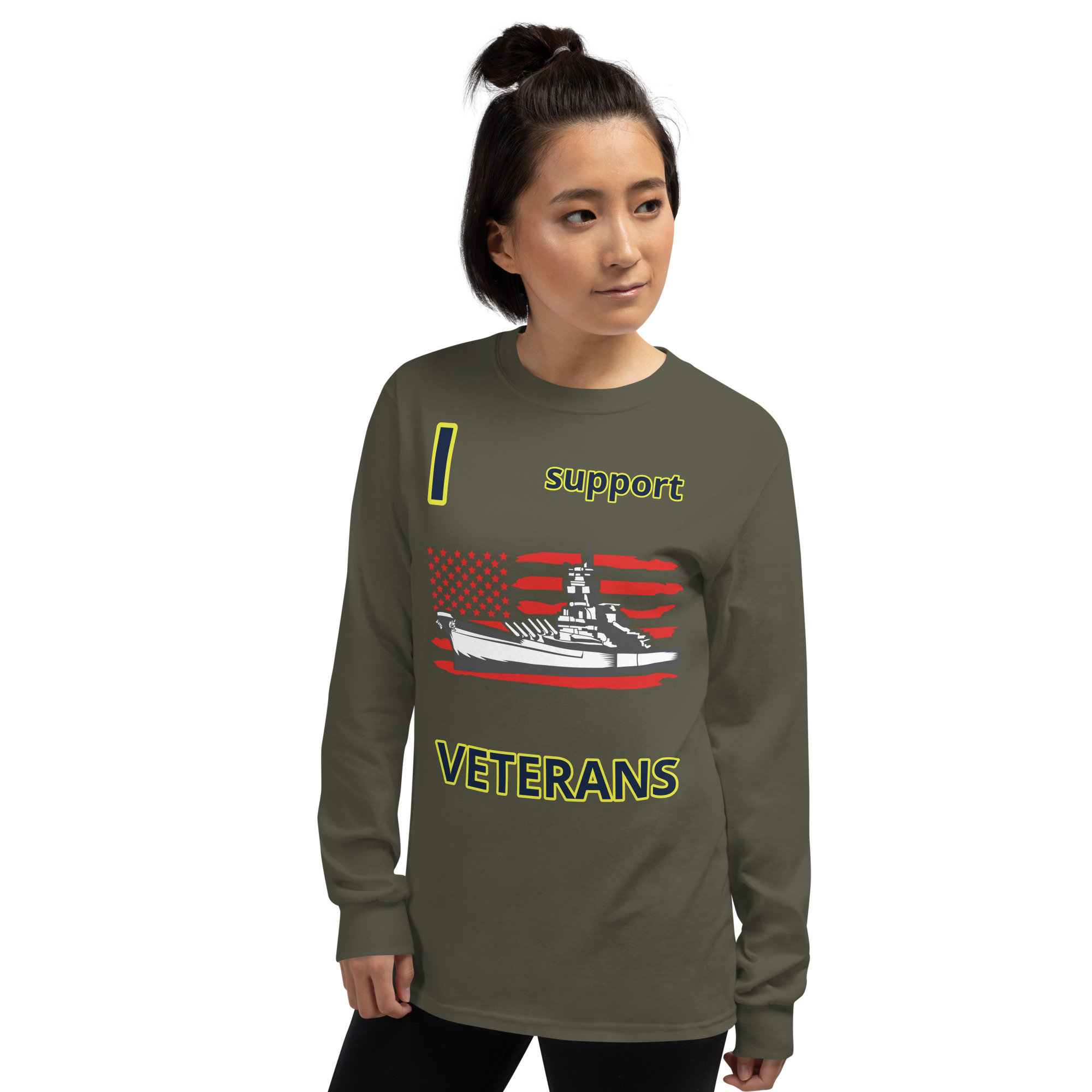 I SUPPORT VETERANS TOO SIKS Long Sleeve Shirt - Image 40