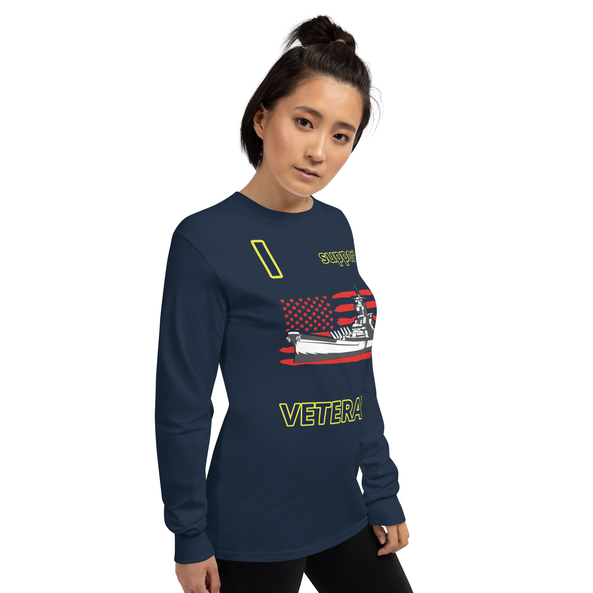 I SUPPORT VETERANS TOO SIKS Long Sleeve Shirt - Image 8