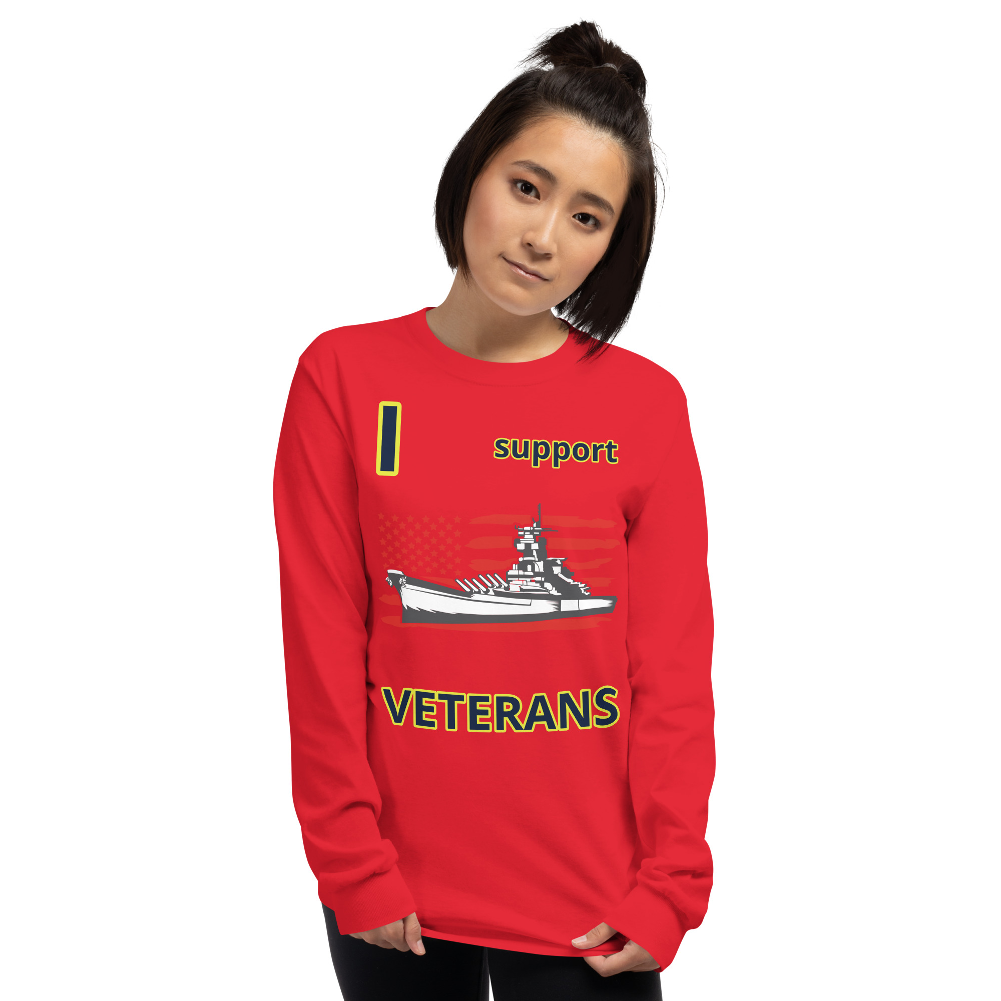 I SUPPORT VETERANS TOO SIKS Long Sleeve Shirt - Image 30
