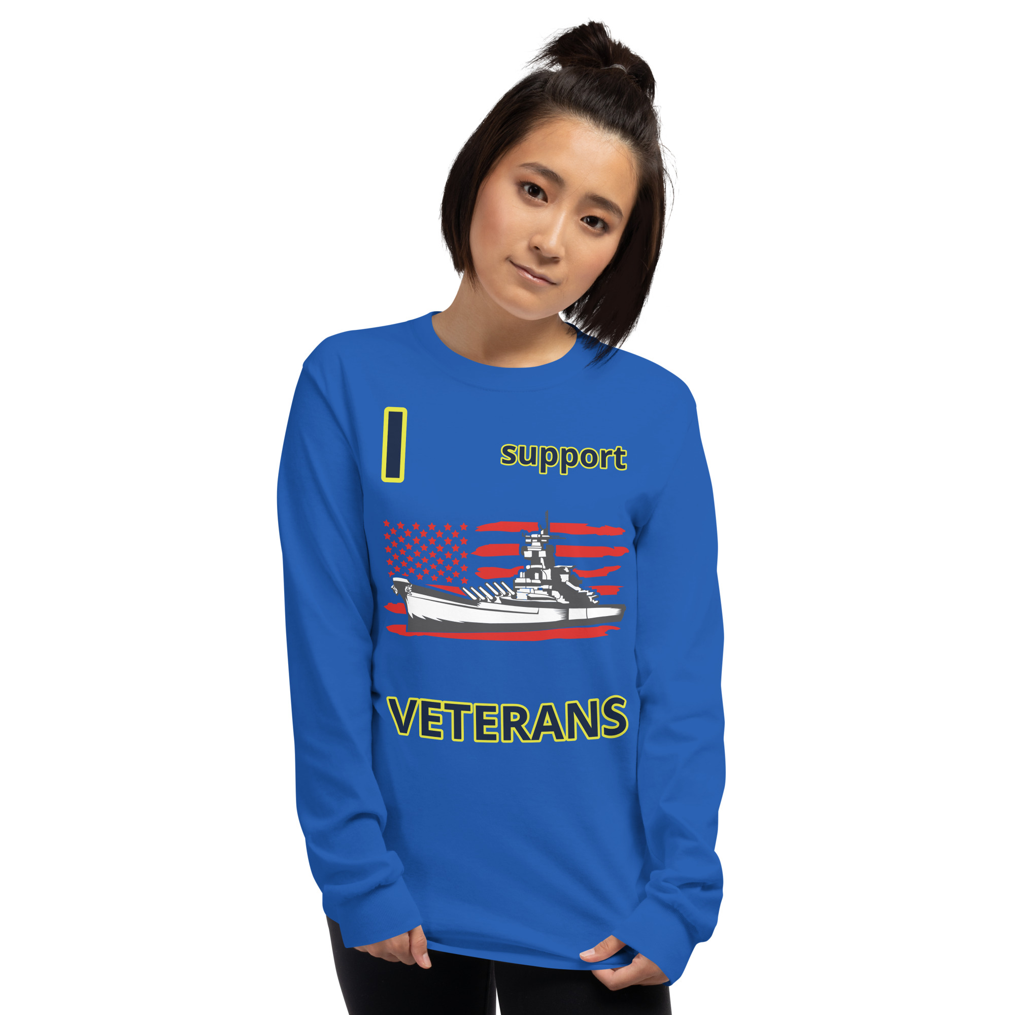 I SUPPORT VETERANS TOO SIKS Long Sleeve Shirt - Image 36