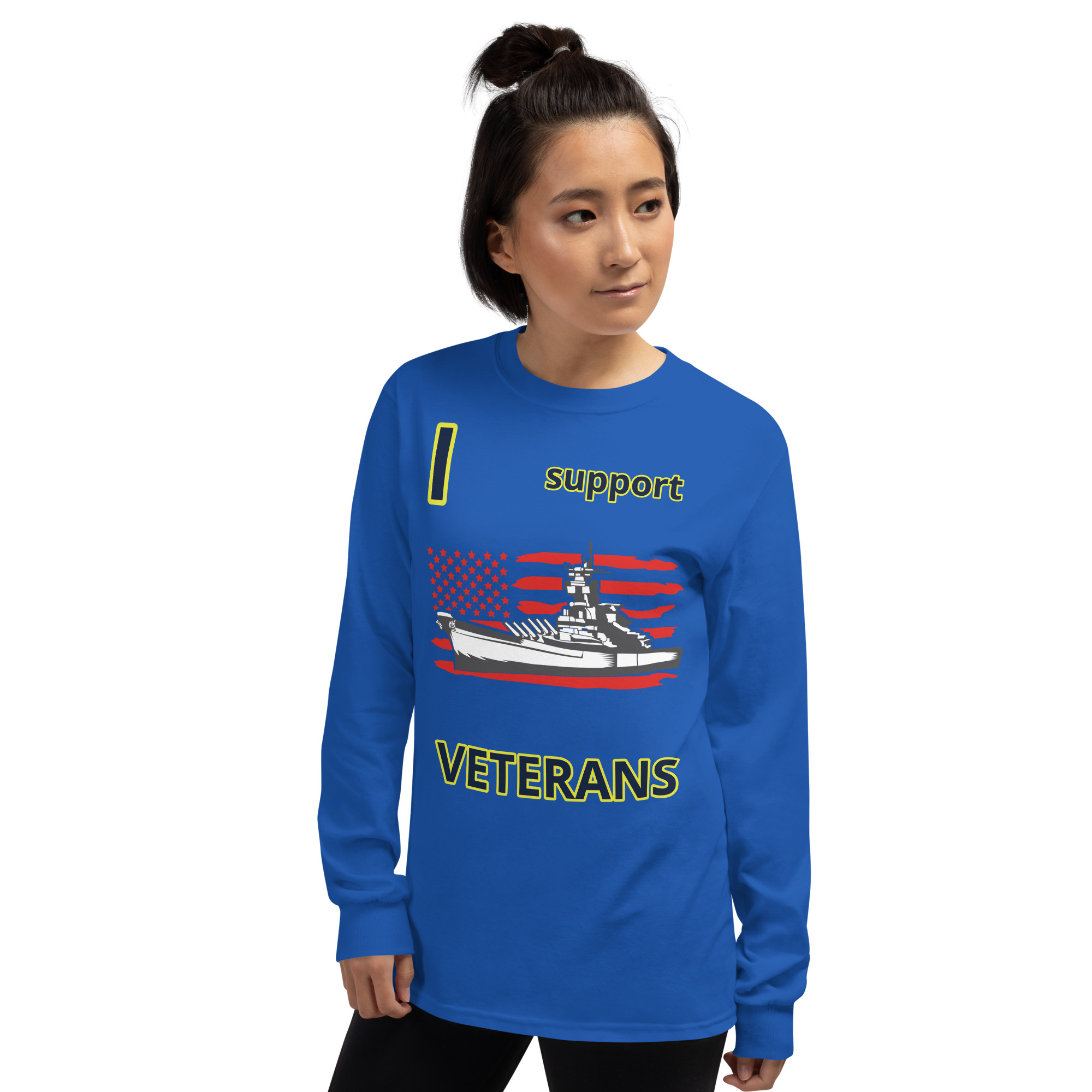 I SUPPORT VETERANS TOO SIKS Long Sleeve Shirt - Image 34