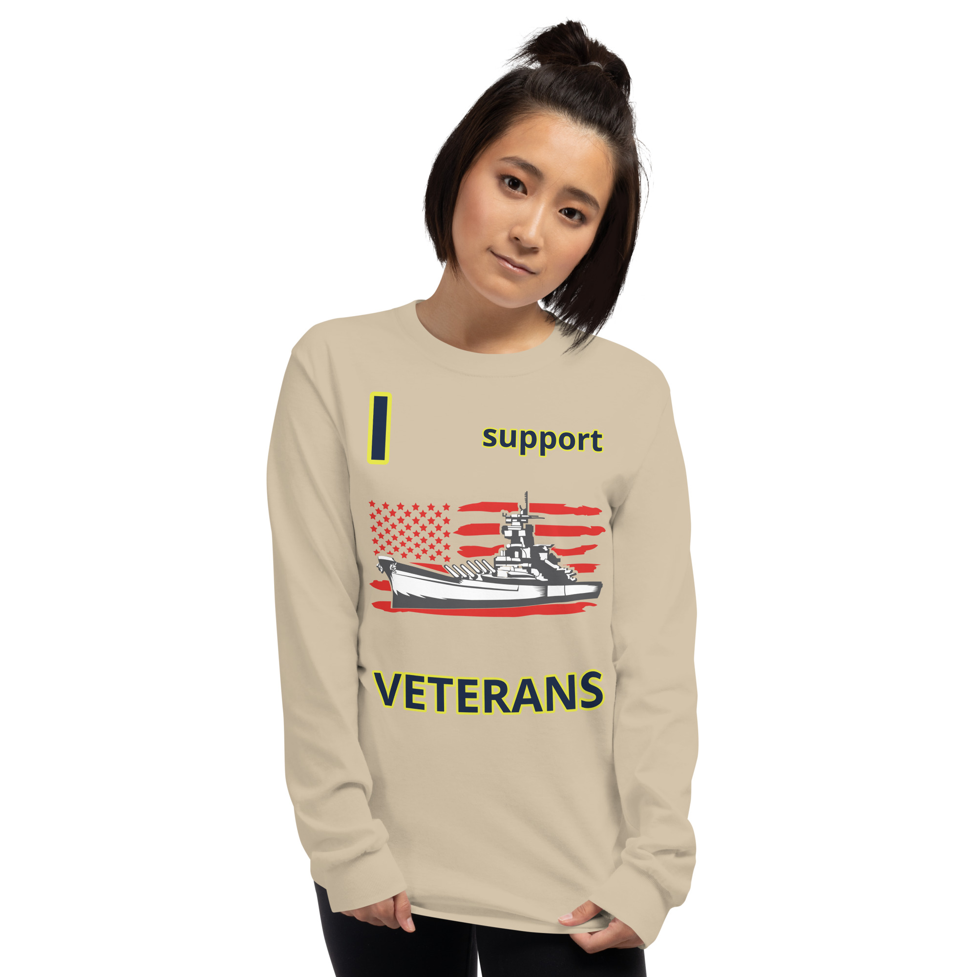 I SUPPORT VETERANS TOO SIKS Long Sleeve Shirt - Image 72