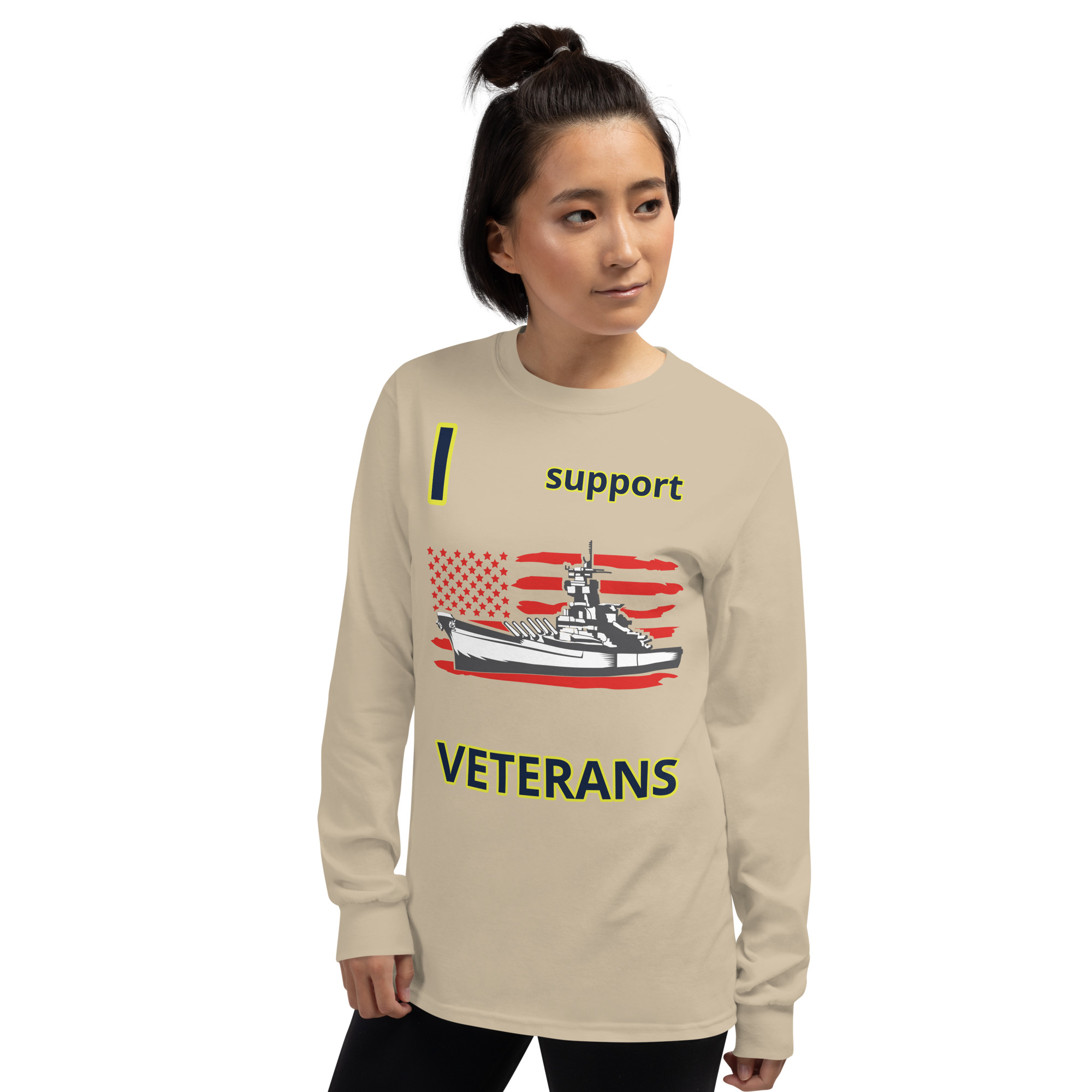 I SUPPORT VETERANS TOO SIKS Long Sleeve Shirt - Image 70