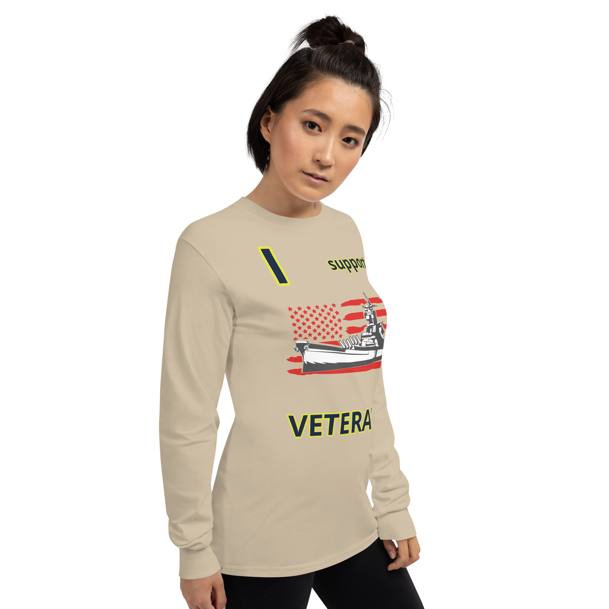 I SUPPORT VETERANS TOO SIKS Long Sleeve Shirt - Image 68