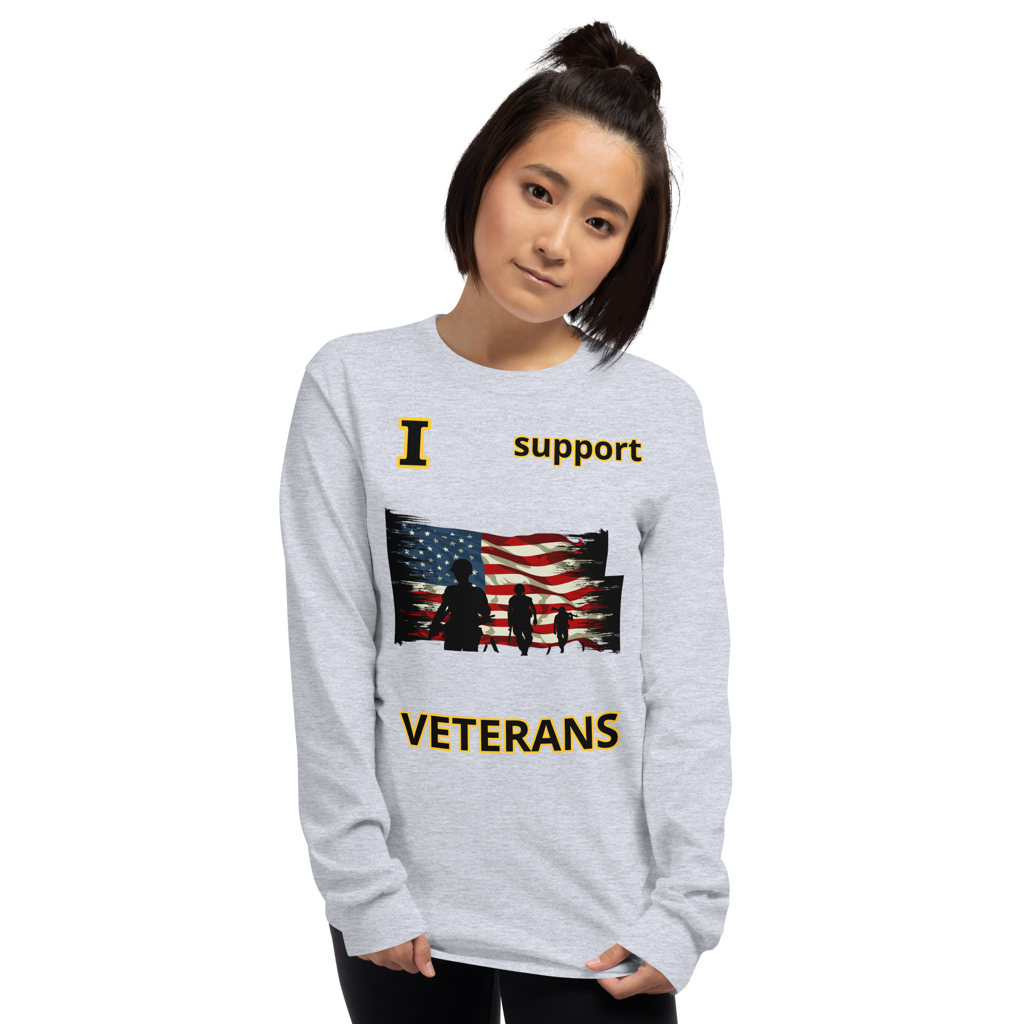 I support VETERANS TOO SIKS Long Sleeve Shirt - Image 60