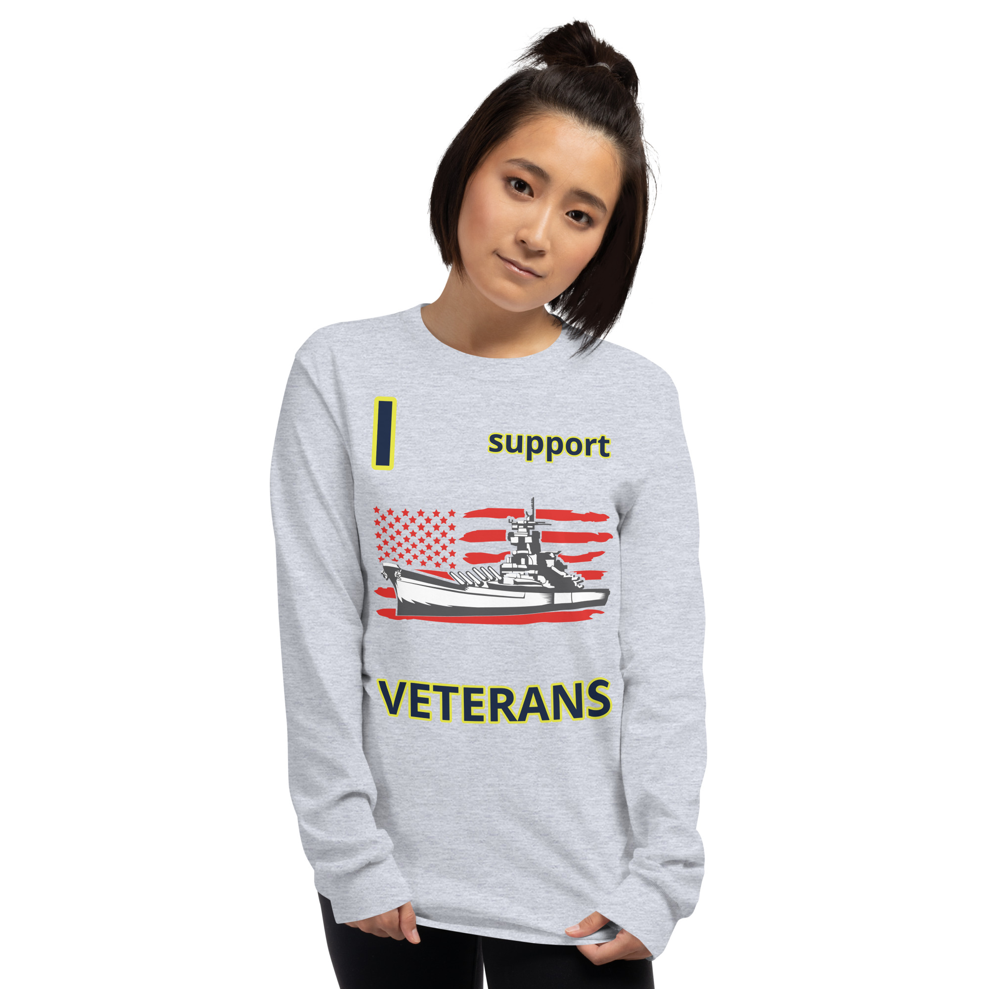 I SUPPORT VETERANS TOO SIKS Long Sleeve Shirt - Image 60