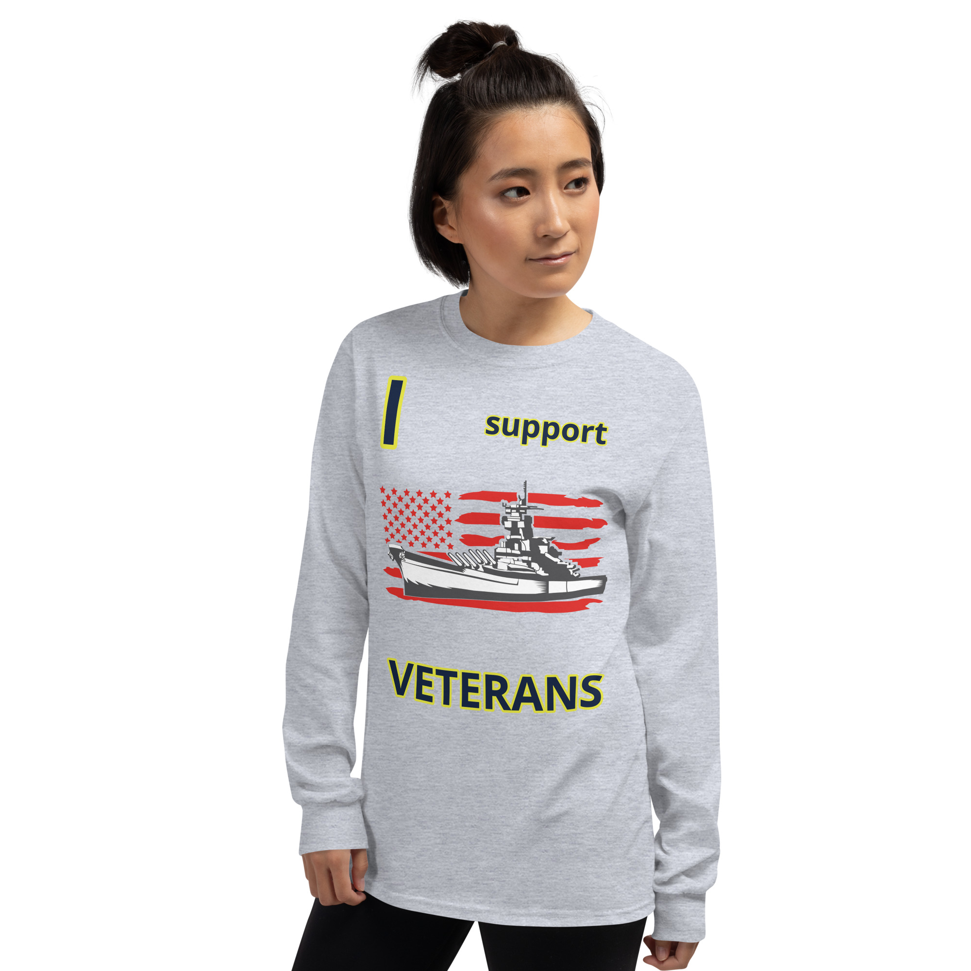 I SUPPORT VETERANS TOO SIKS Long Sleeve Shirt - Image 58