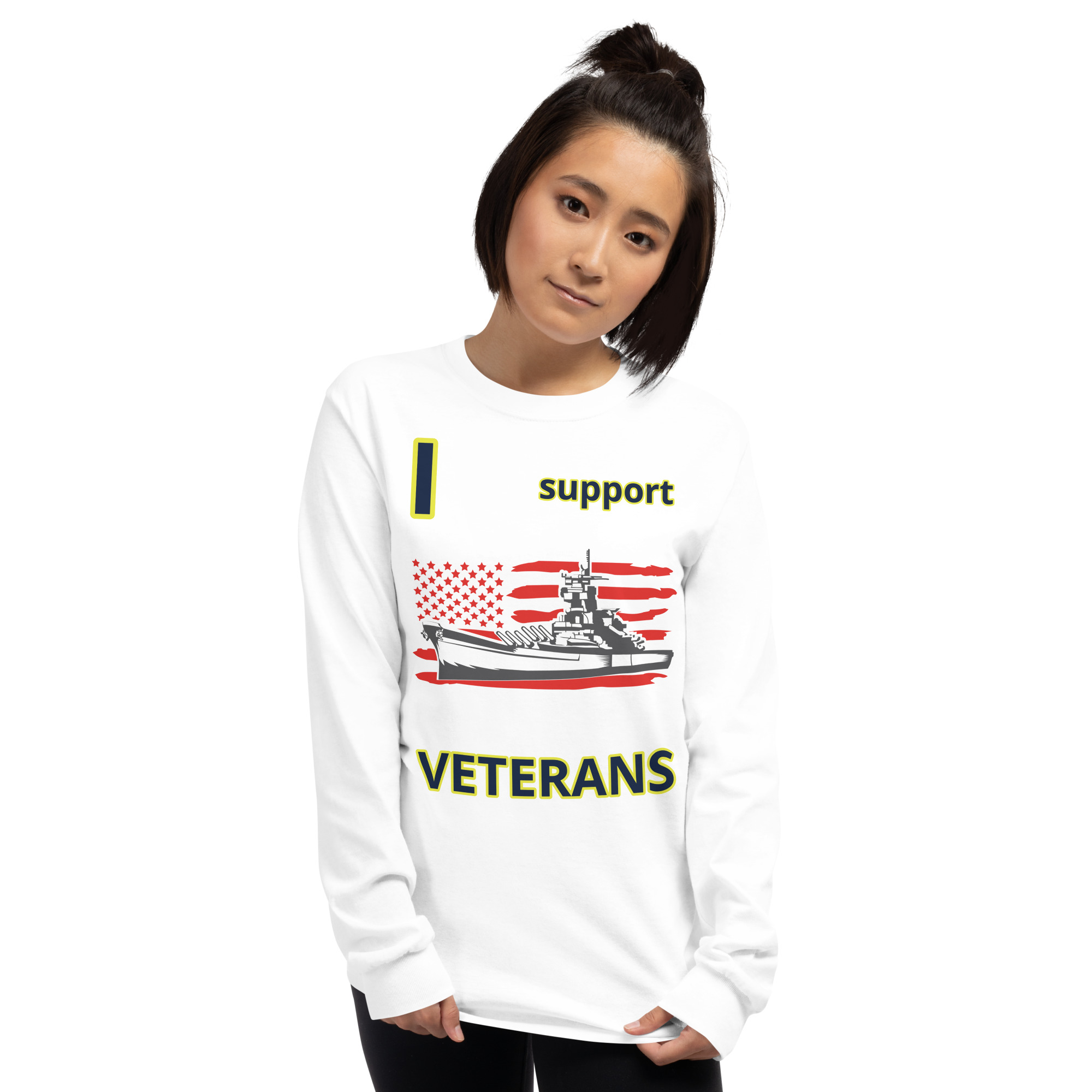 I SUPPORT VETERANS TOO SIKS Long Sleeve Shirt - Image 84