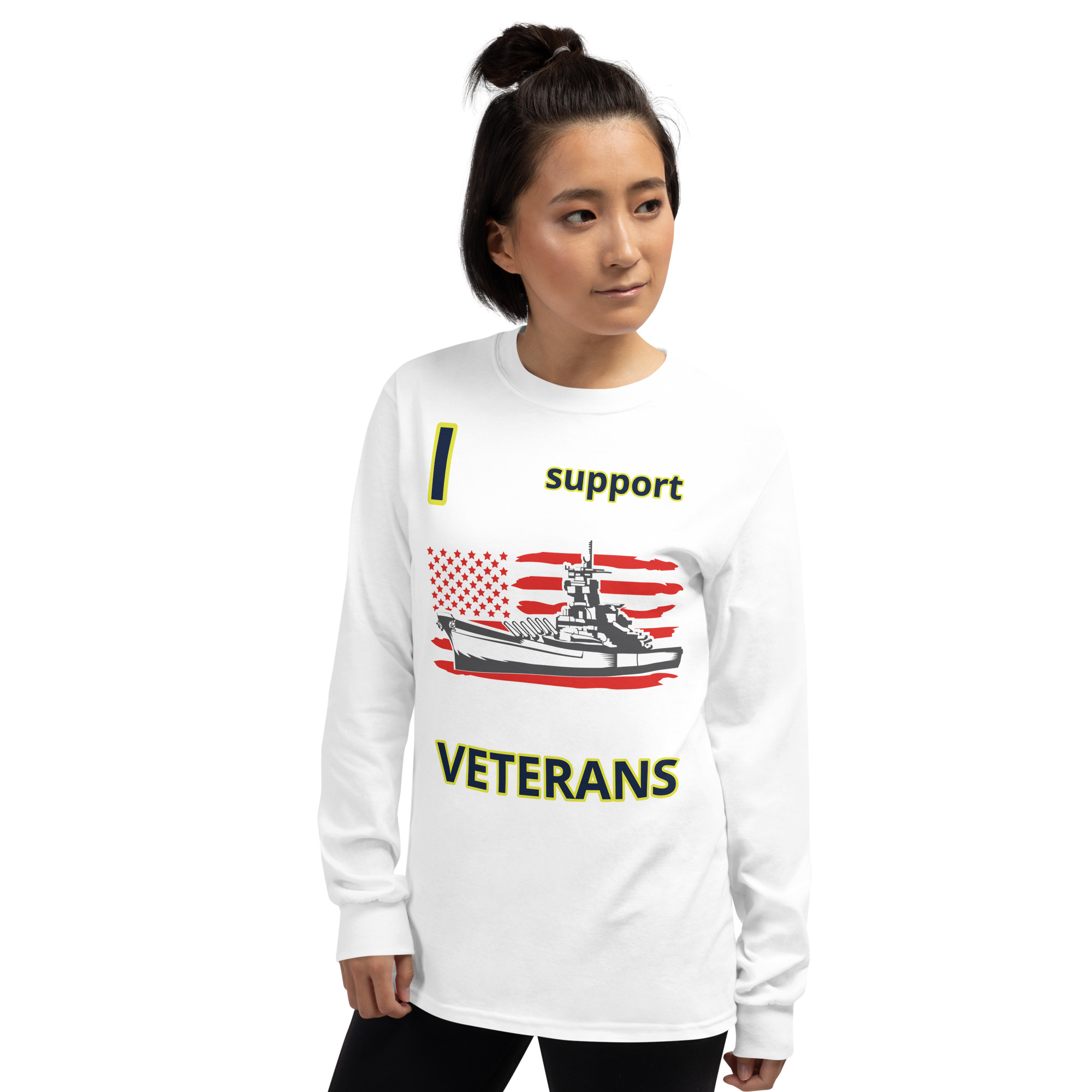 I SUPPORT VETERANS TOO SIKS Long Sleeve Shirt - Image 82