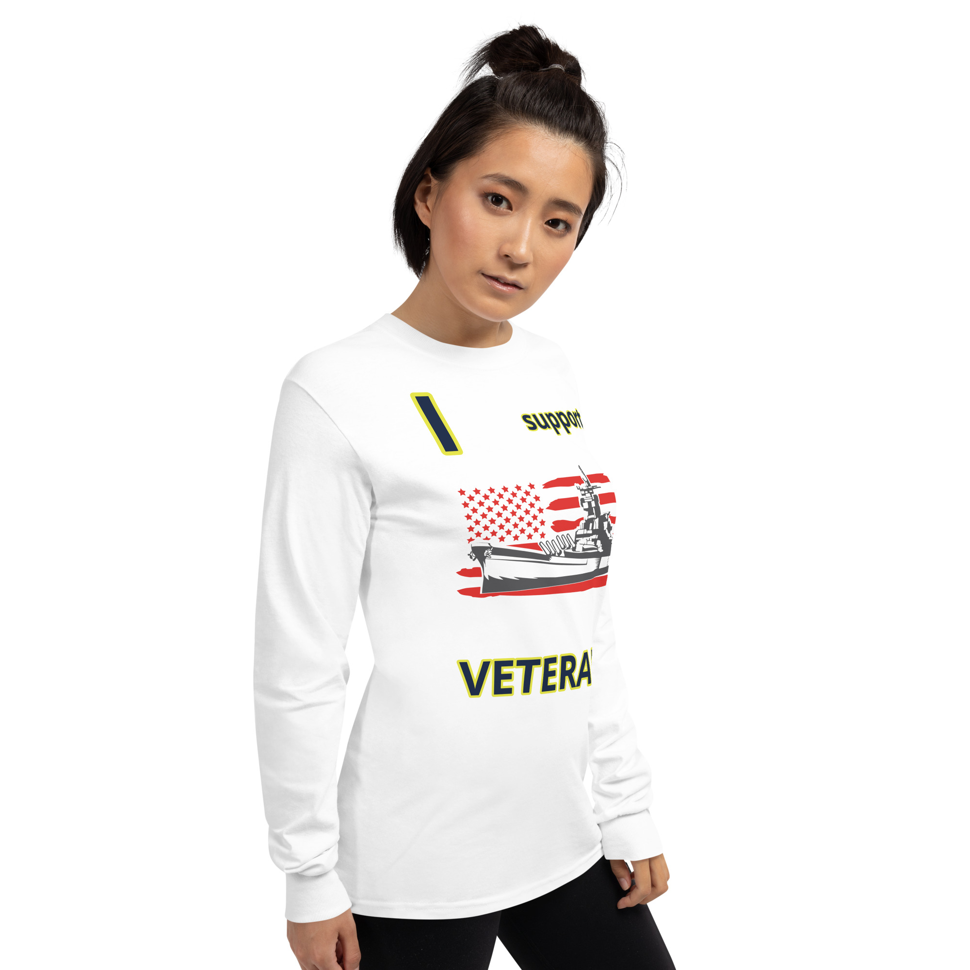 I SUPPORT VETERANS TOO SIKS Long Sleeve Shirt - Image 80