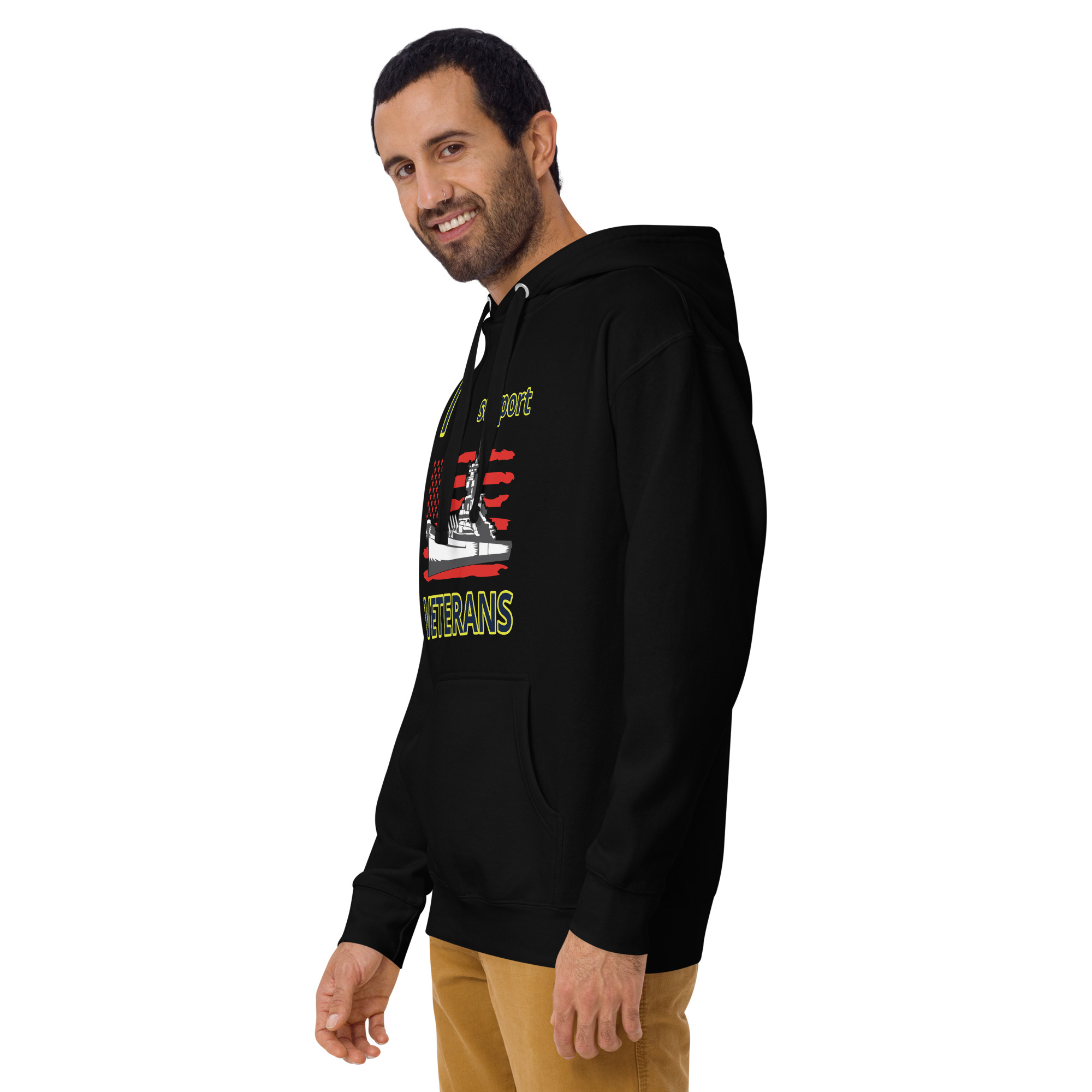 I SUPPORT VETERANS TOO SIKS Unisex Hoodie - Image 3