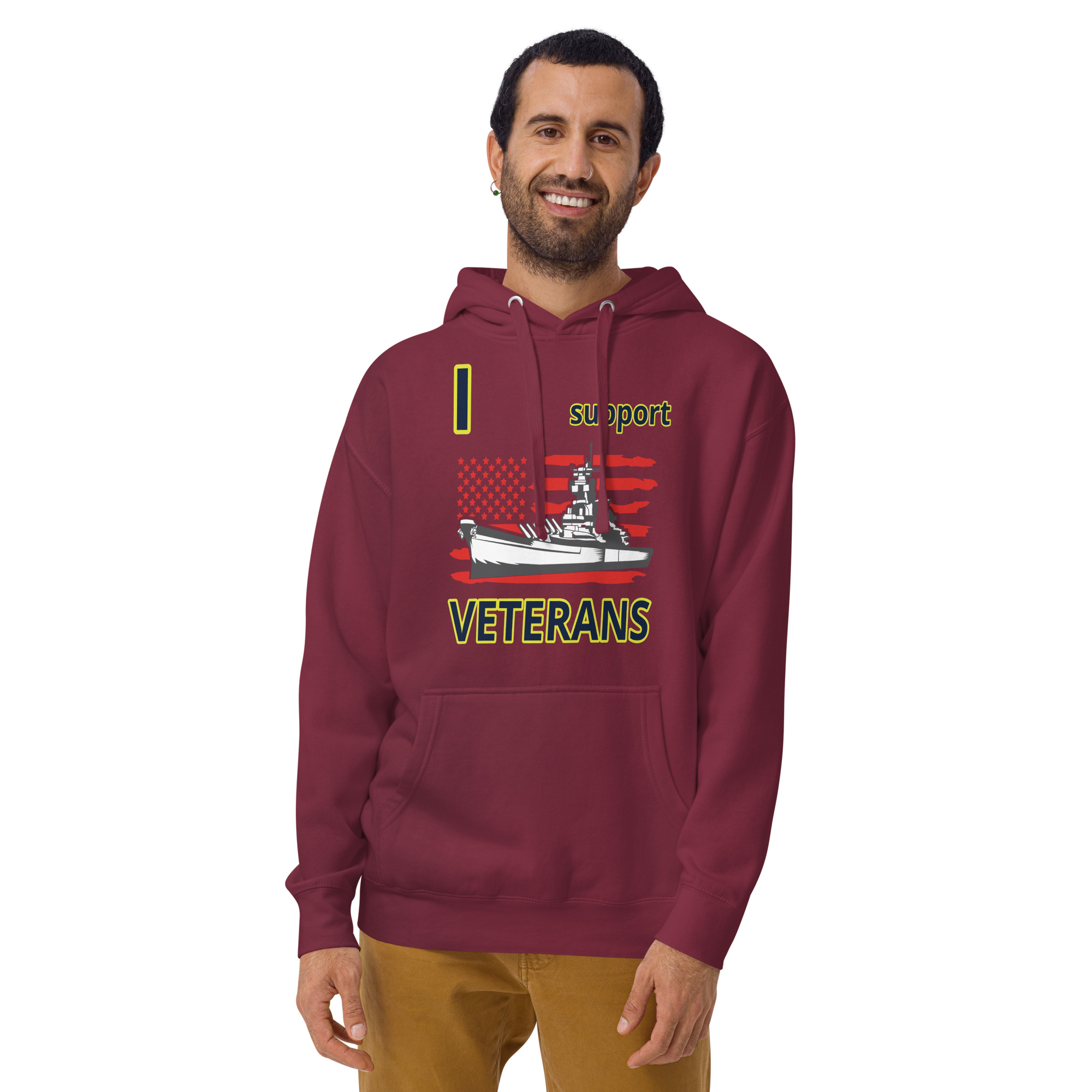 I SUPPORT VETERANS TOO SIKS Unisex Hoodie - Image 10