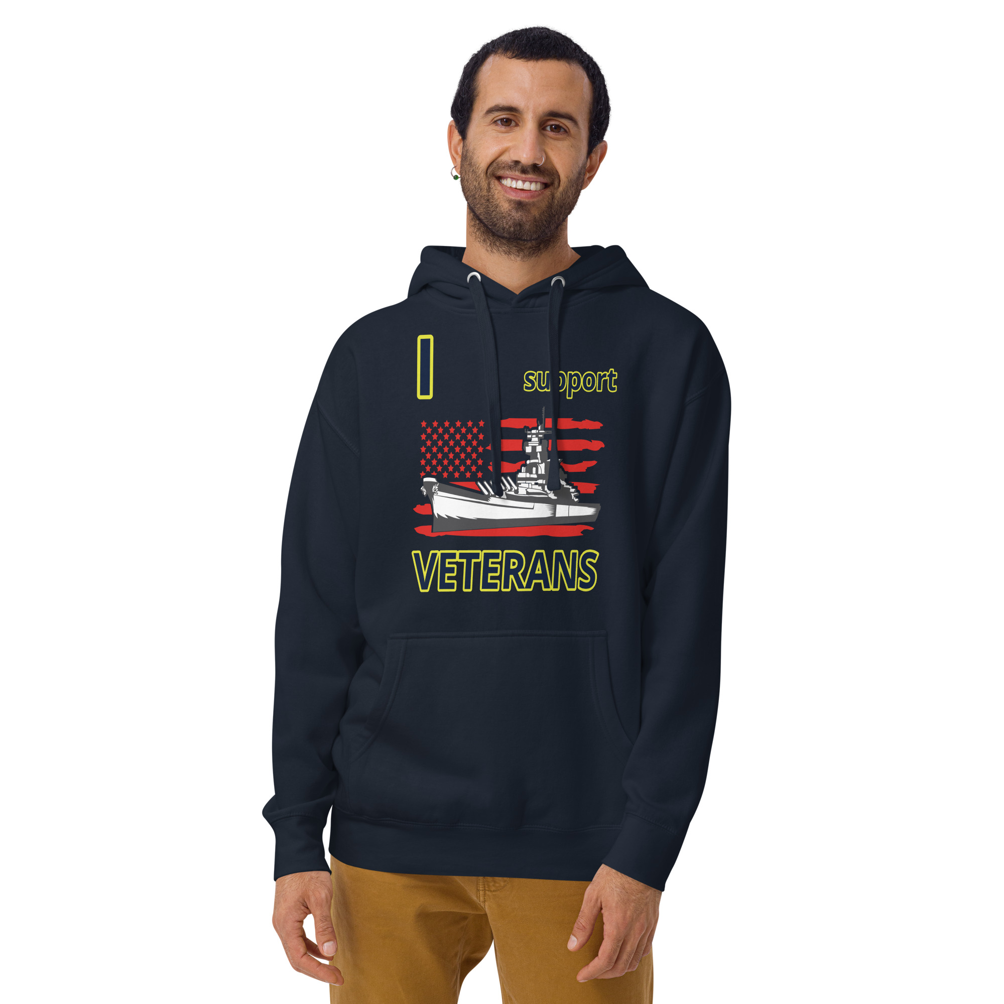 I SUPPORT VETERANS TOO SIKS Unisex Hoodie - Image 6