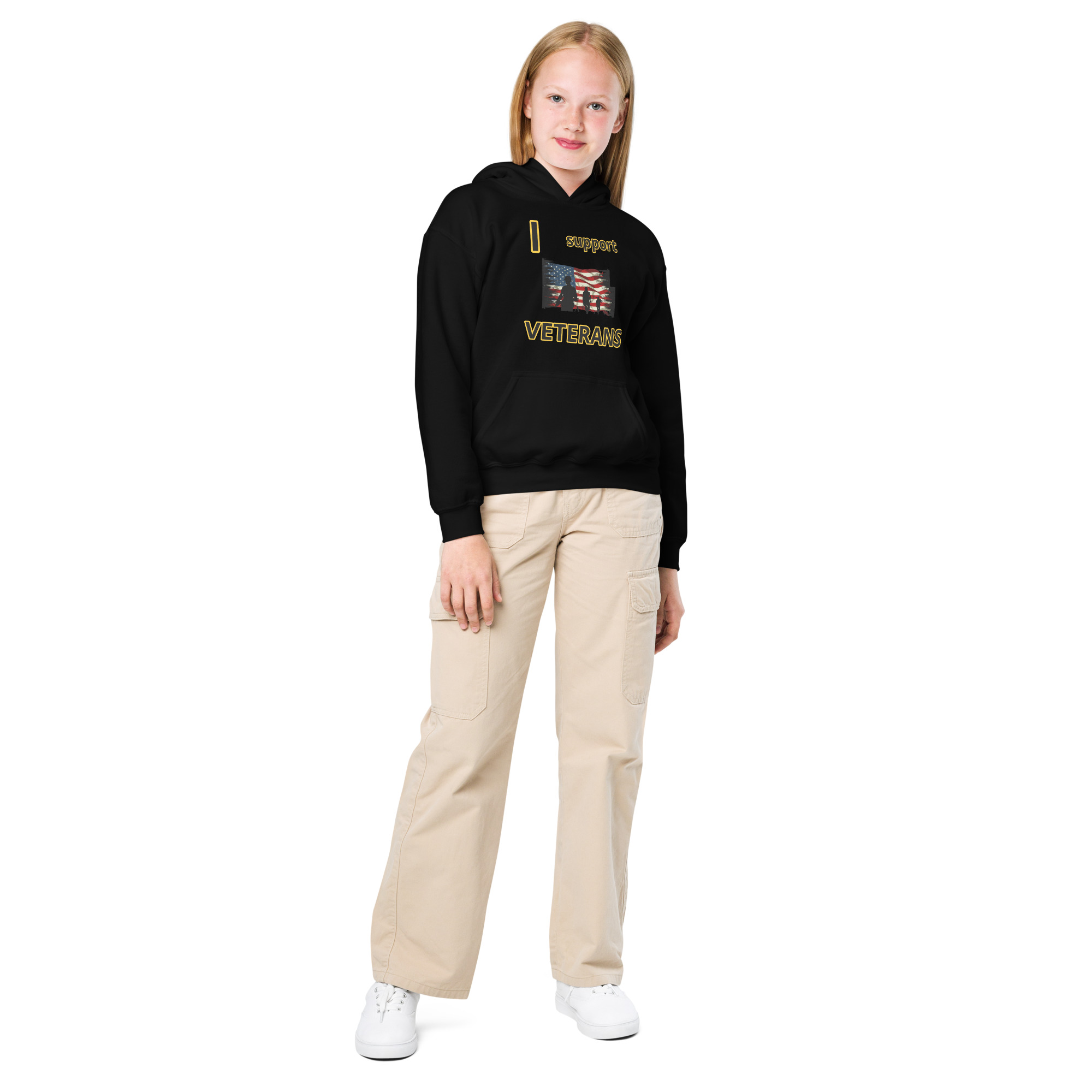 I support VETERANS TOO SIKS Kids Fleece Hoodie