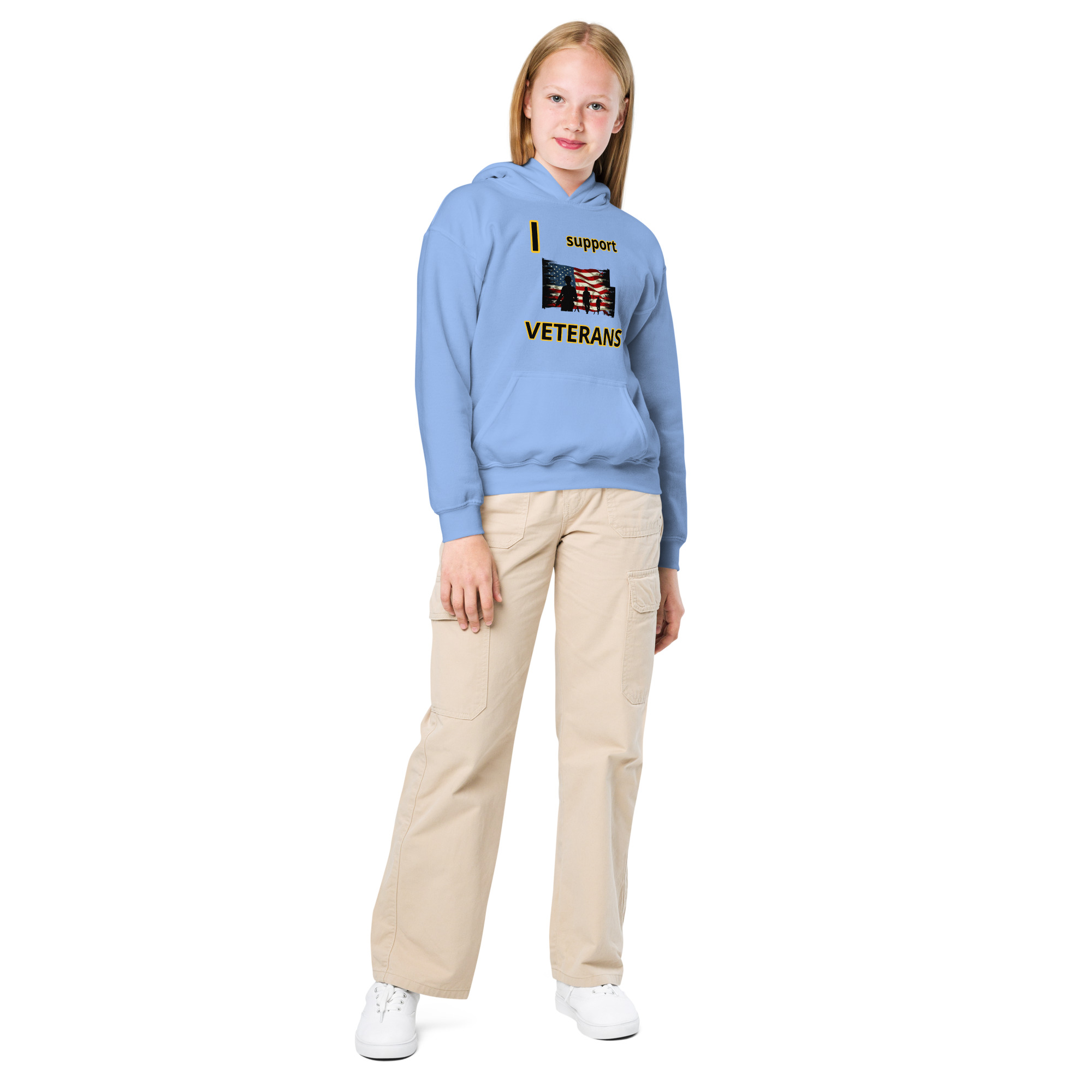 I support VETERANS TOO SIKS Kids Fleece Hoodie - Image 17