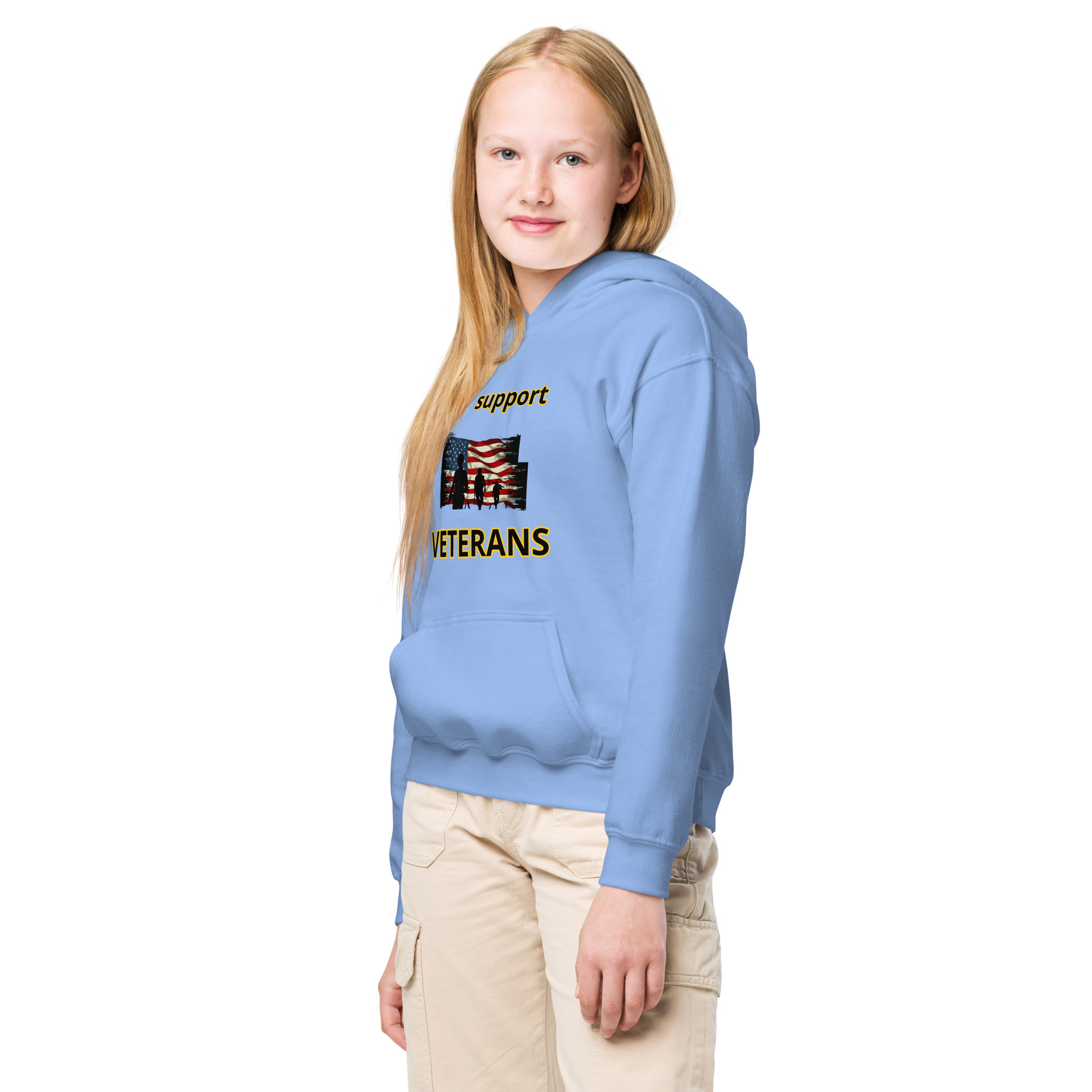 I support VETERANS TOO SIKS Kids Fleece Hoodie - Image 18