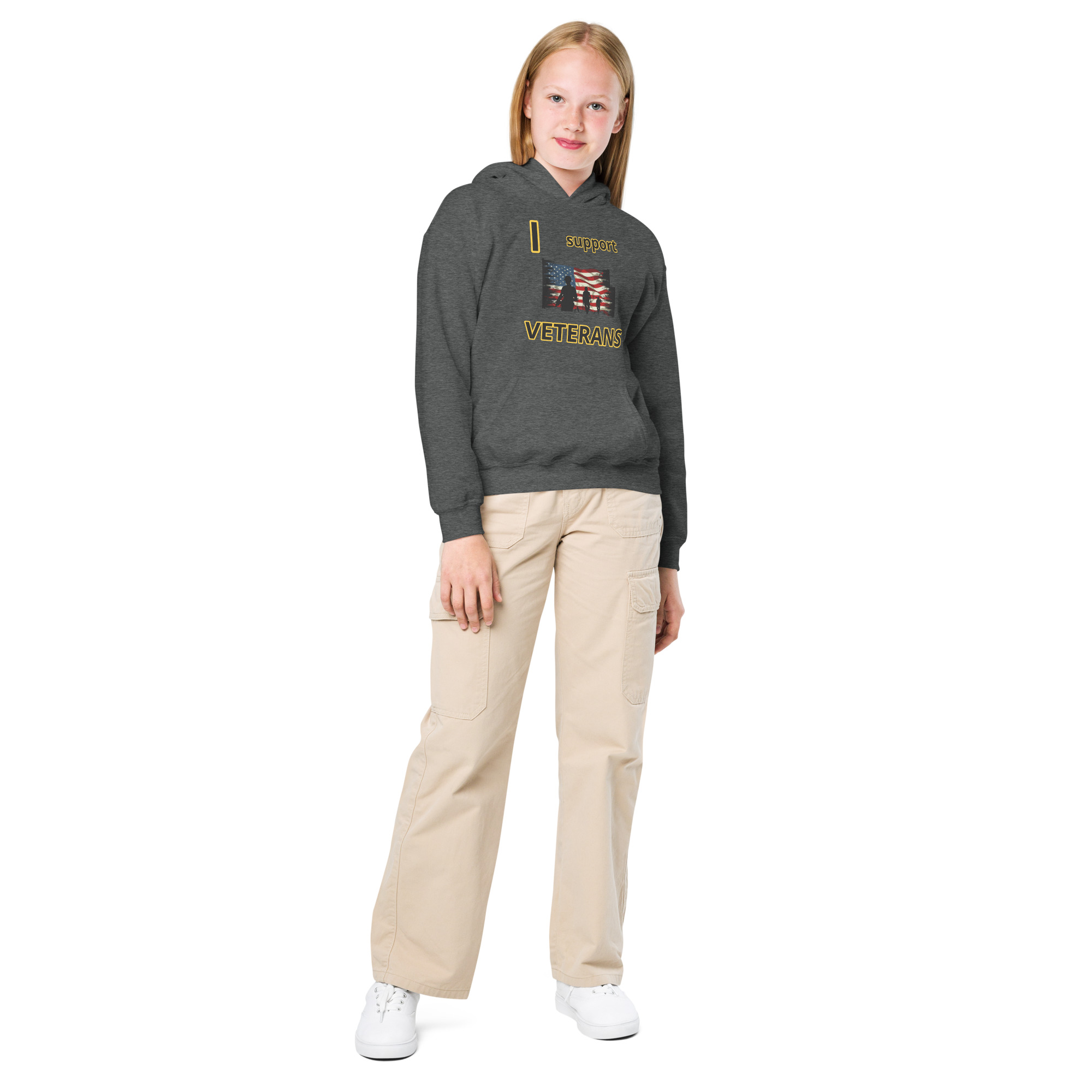 I support VETERANS TOO SIKS Kids Fleece Hoodie - Image 9
