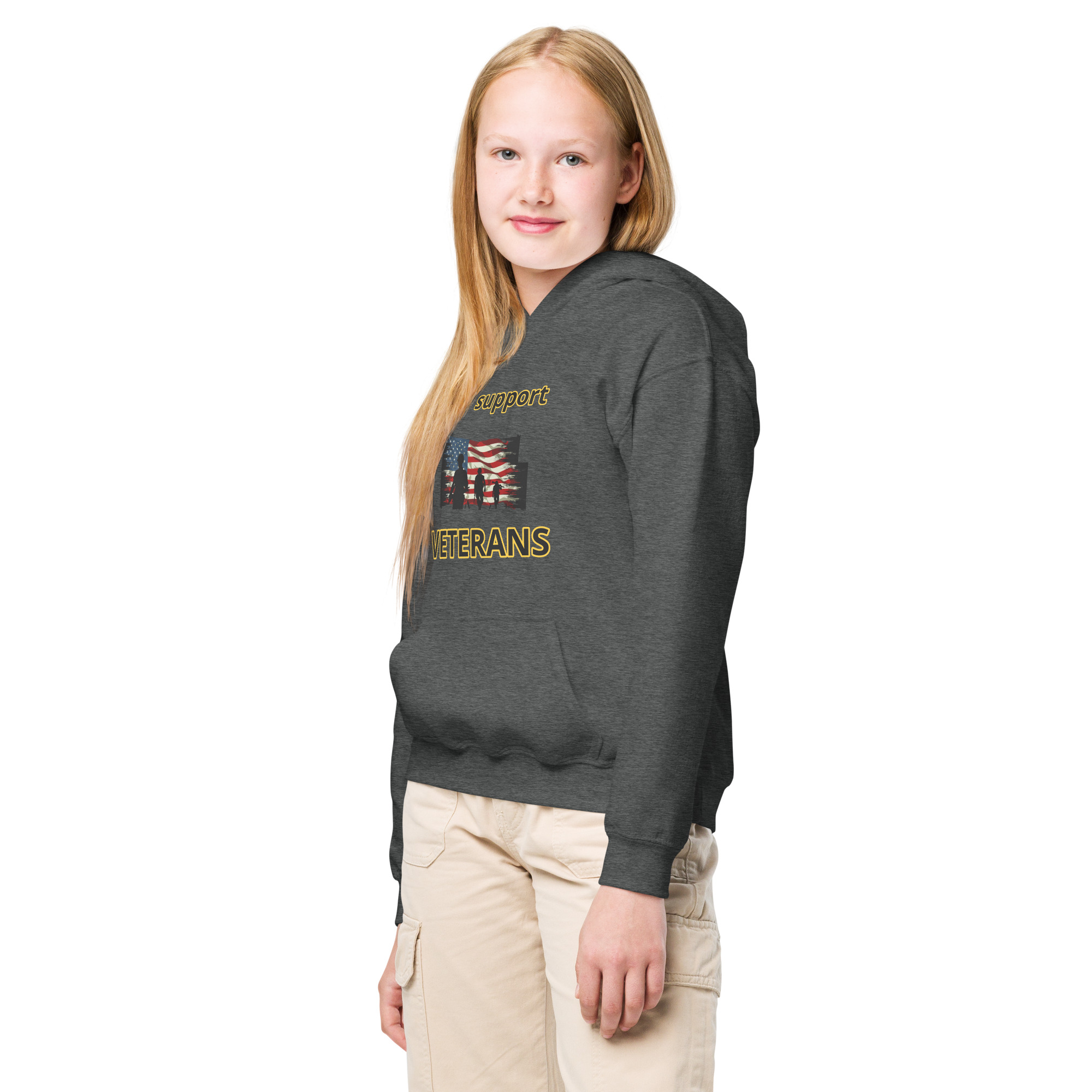 I support VETERANS TOO SIKS Kids Fleece Hoodie - Image 10