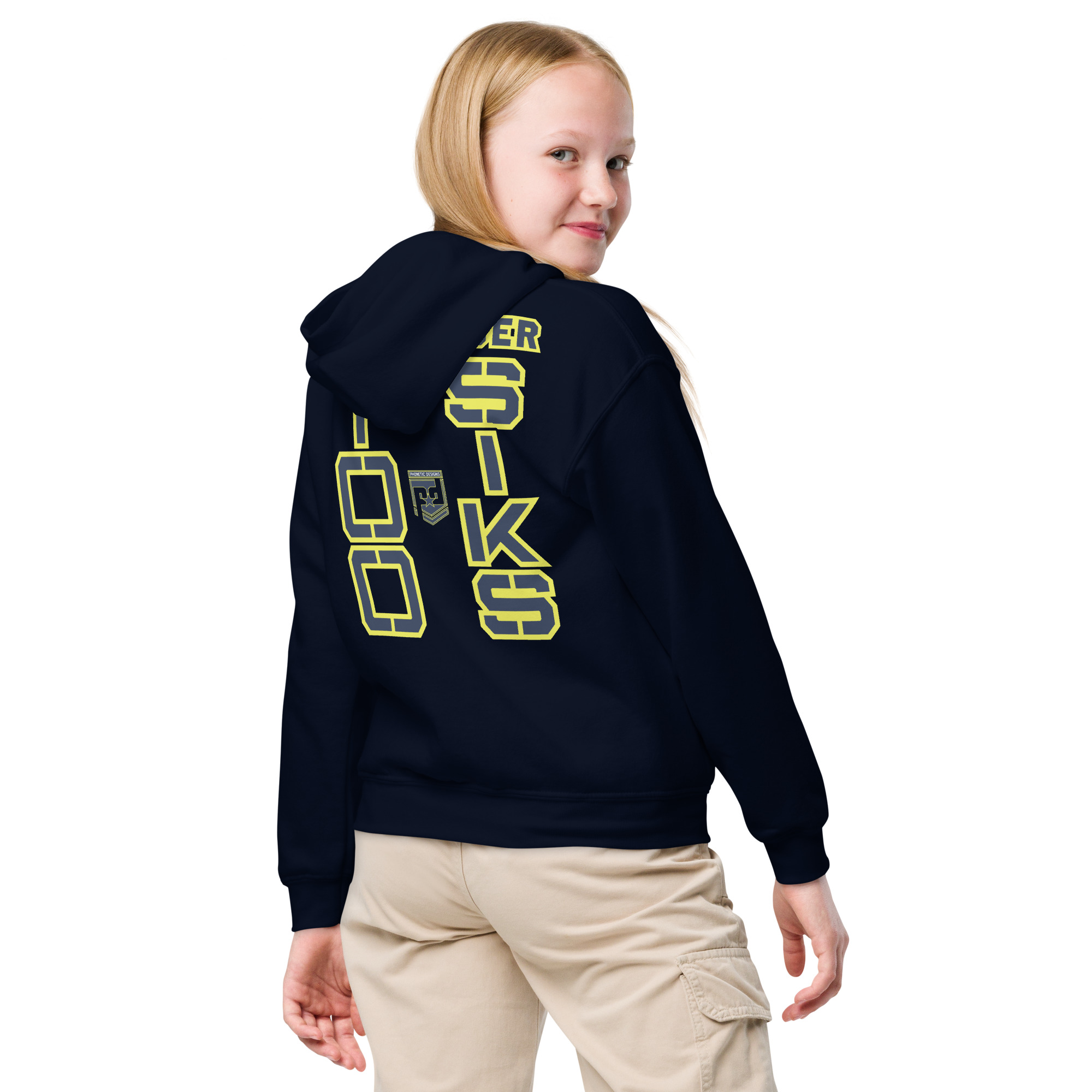 I SUPPORT VETERANS TOO SIKS Kids Fleece Hoodie - Image 8