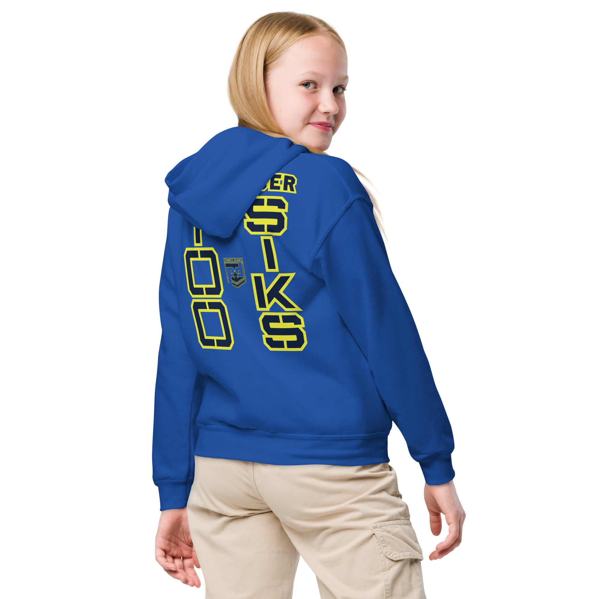 I SUPPORT VETERANS TOO SIKS Kids Fleece Hoodie - Image 16