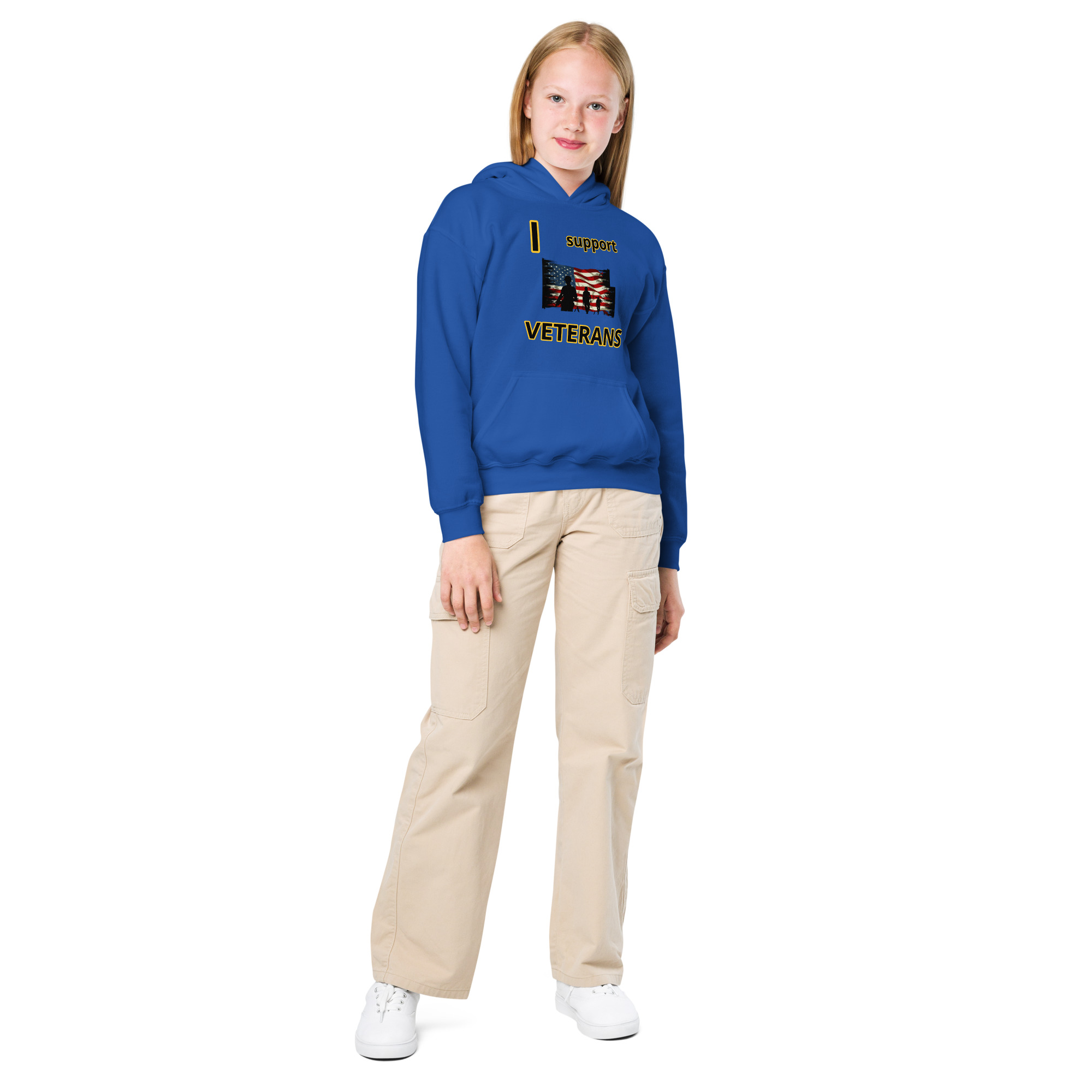 I support VETERANS TOO SIKS Kids Fleece Hoodie - Image 13