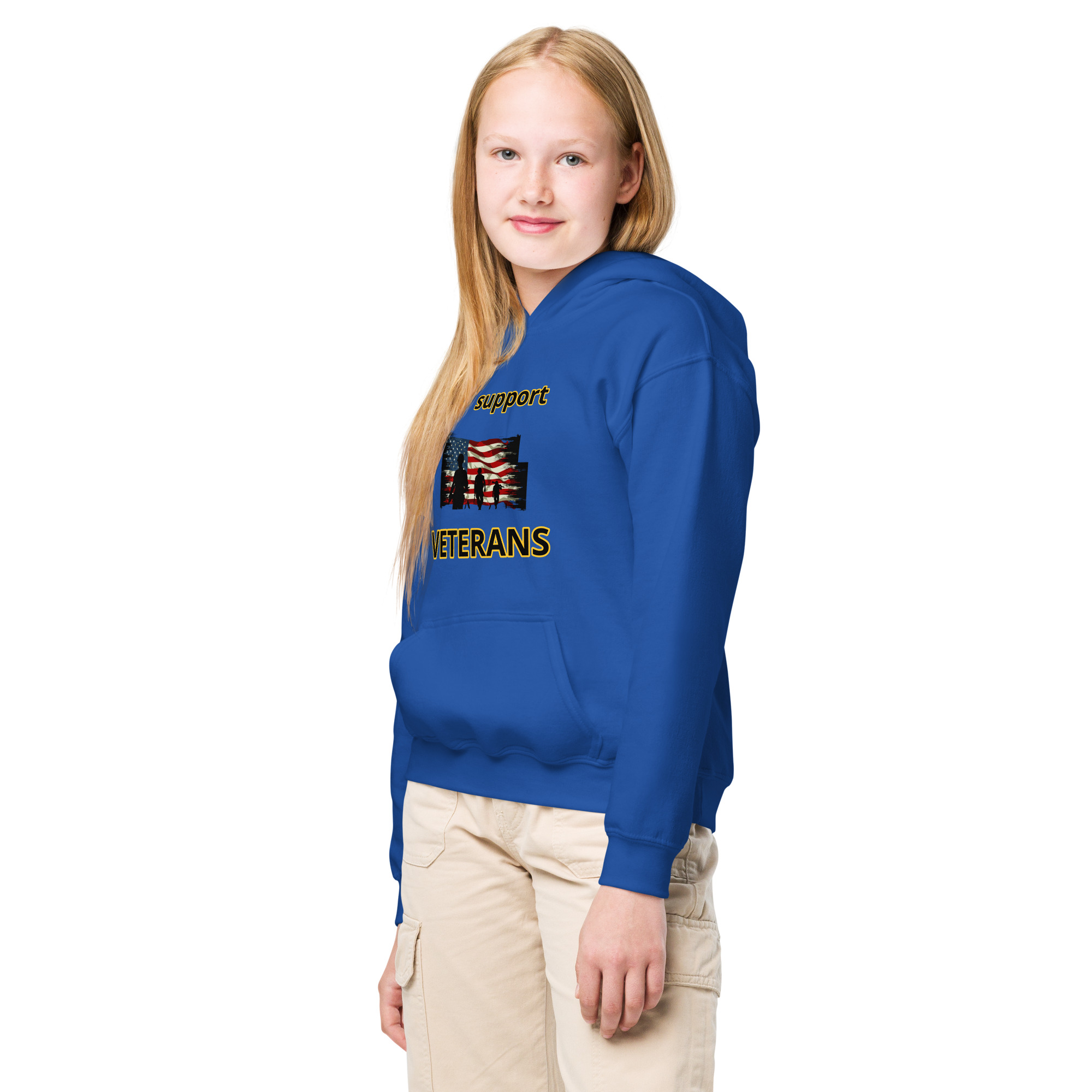 I support VETERANS TOO SIKS Kids Fleece Hoodie - Image 14