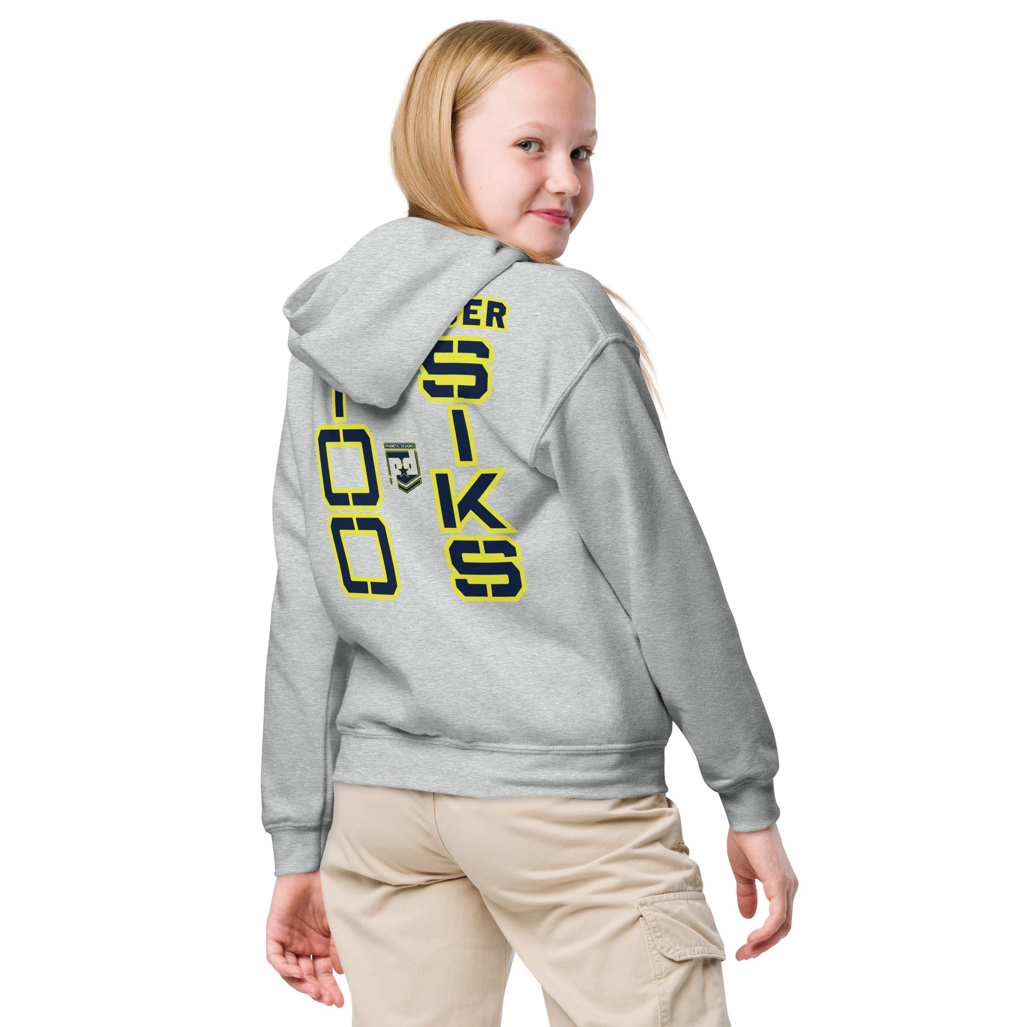 I SUPPORT VETERANS TOO SIKS Kids Fleece Hoodie - Image 24