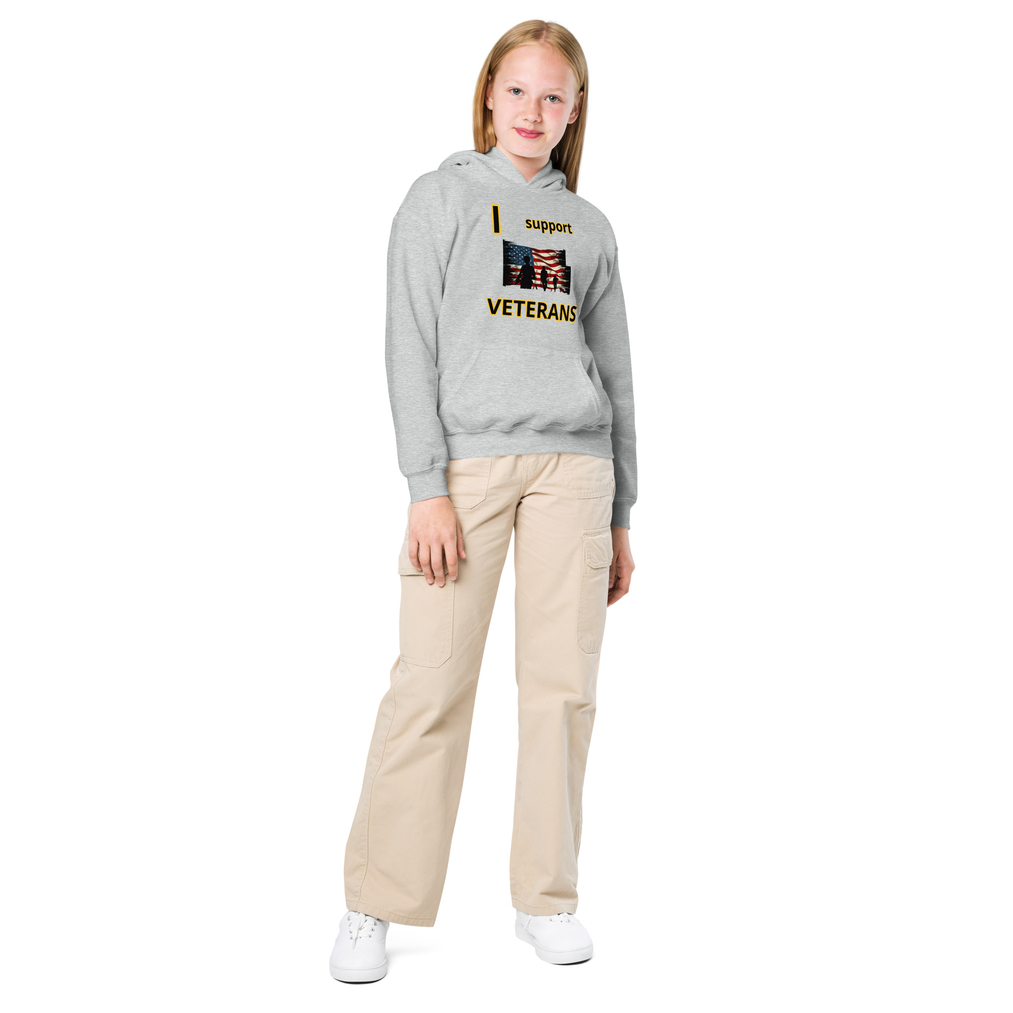 I support VETERANS TOO SIKS Kids Fleece Hoodie - Image 21
