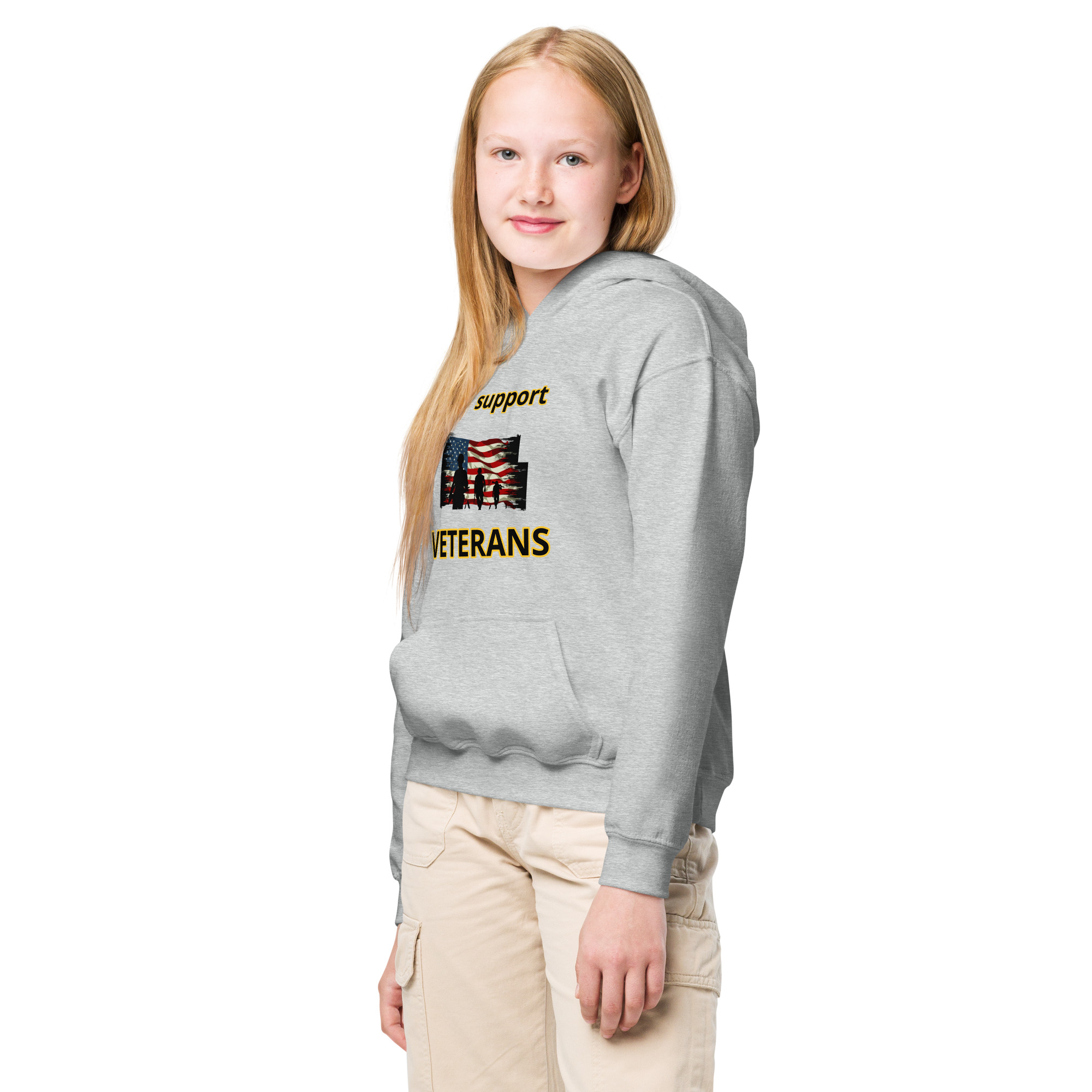 I support VETERANS TOO SIKS Kids Fleece Hoodie - Image 22