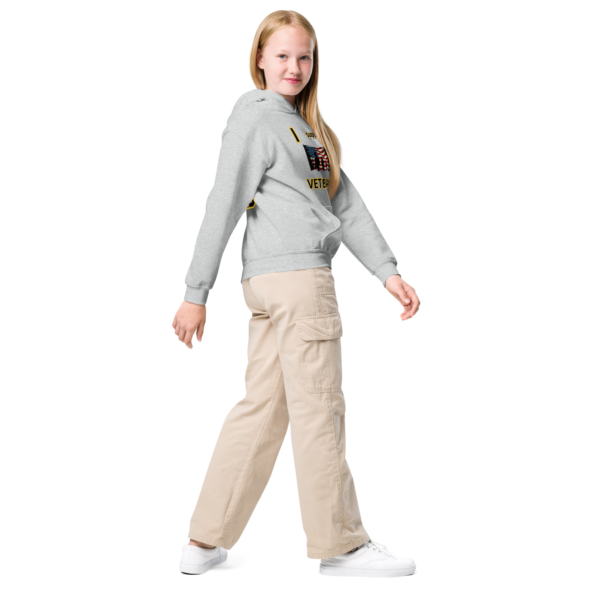 I support VETERANS TOO SIKS Kids Fleece Hoodie - Image 23