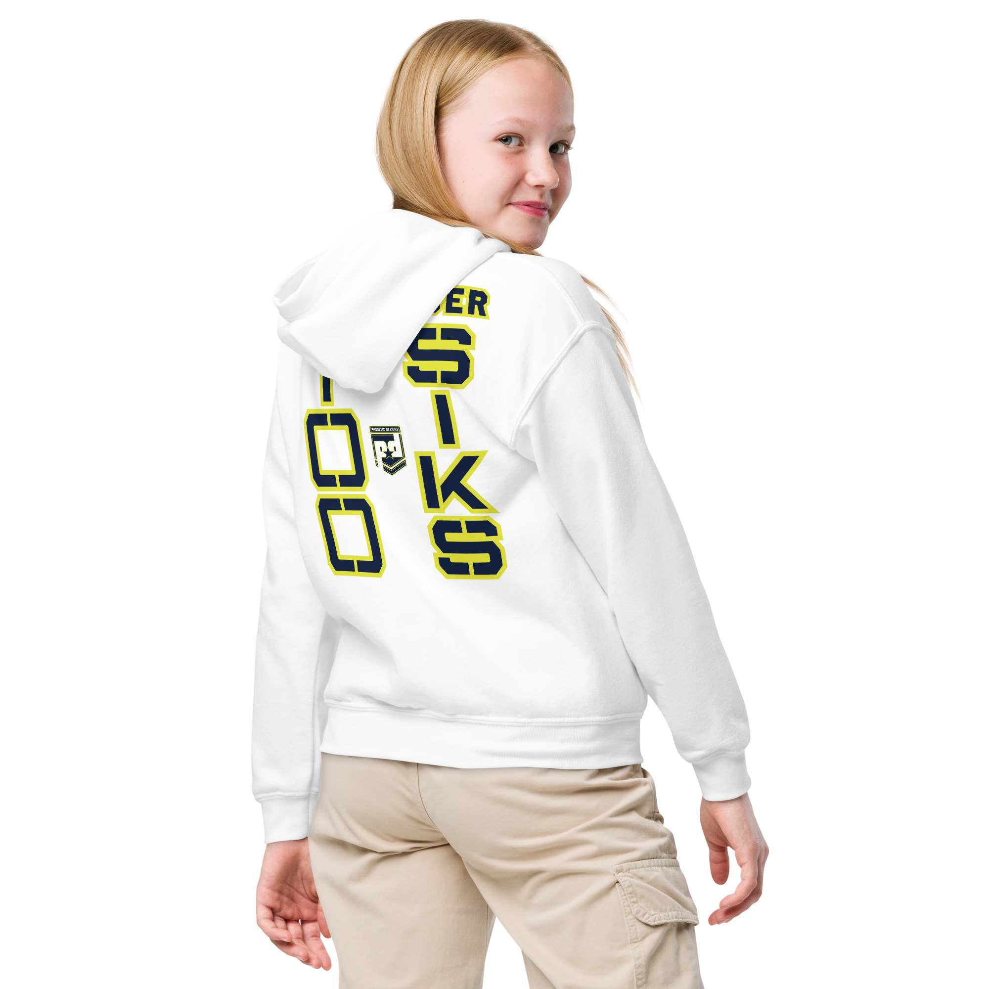 I SUPPORT VETERANS TOO SIKS Kids Fleece Hoodie - Image 28