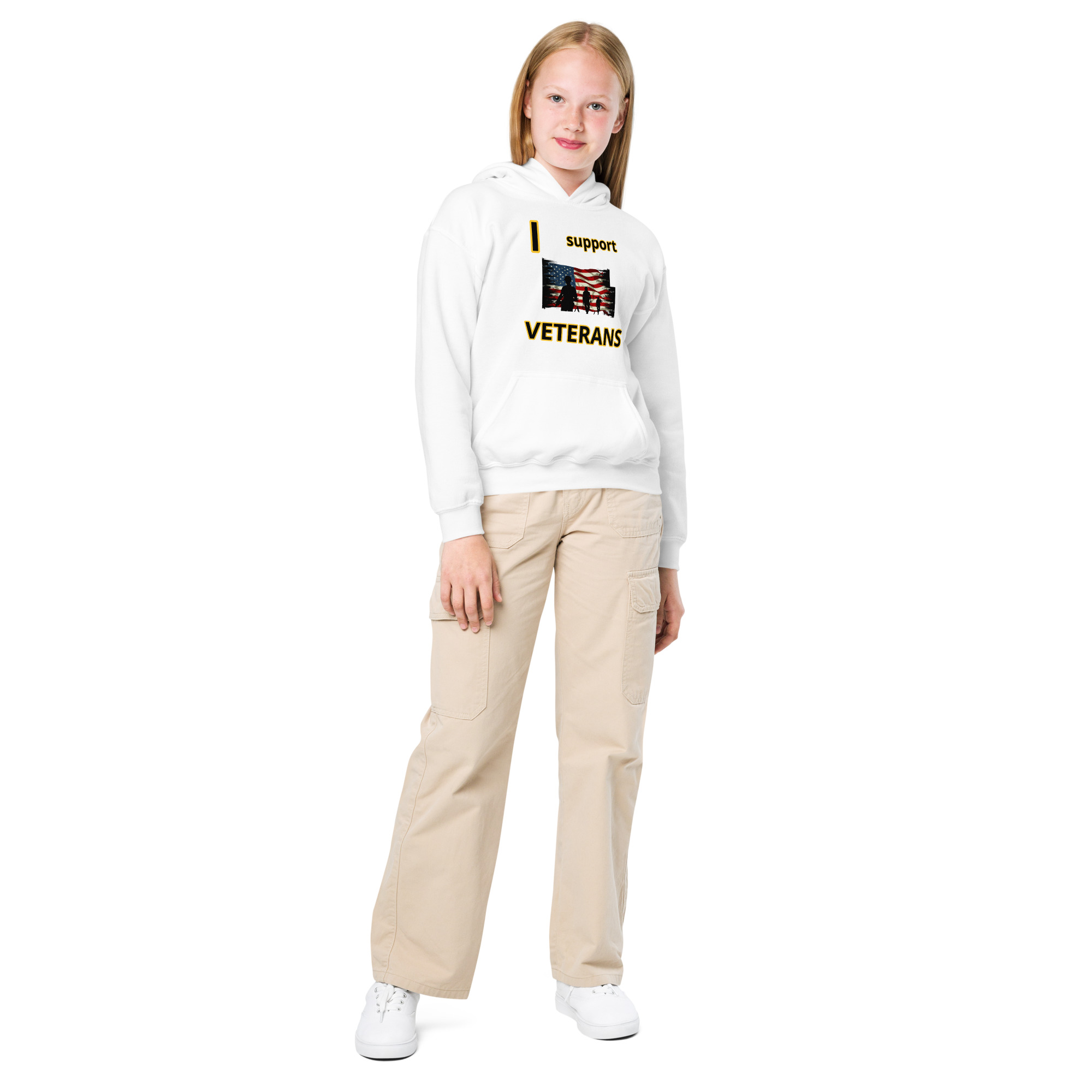 I support VETERANS TOO SIKS Kids Fleece Hoodie - Image 25