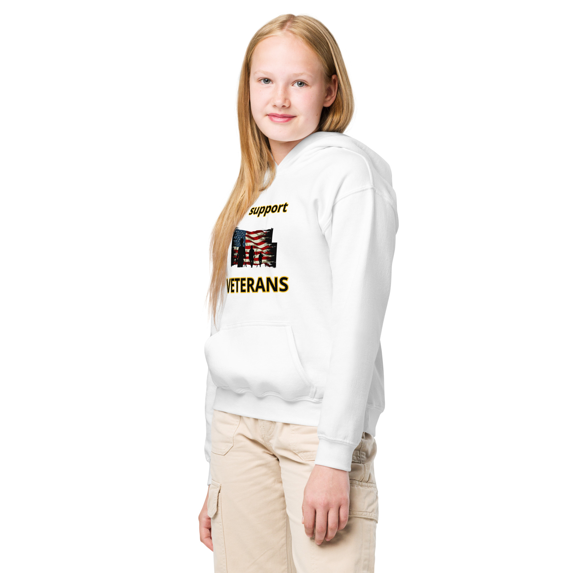 I support VETERANS TOO SIKS Kids Fleece Hoodie - Image 26