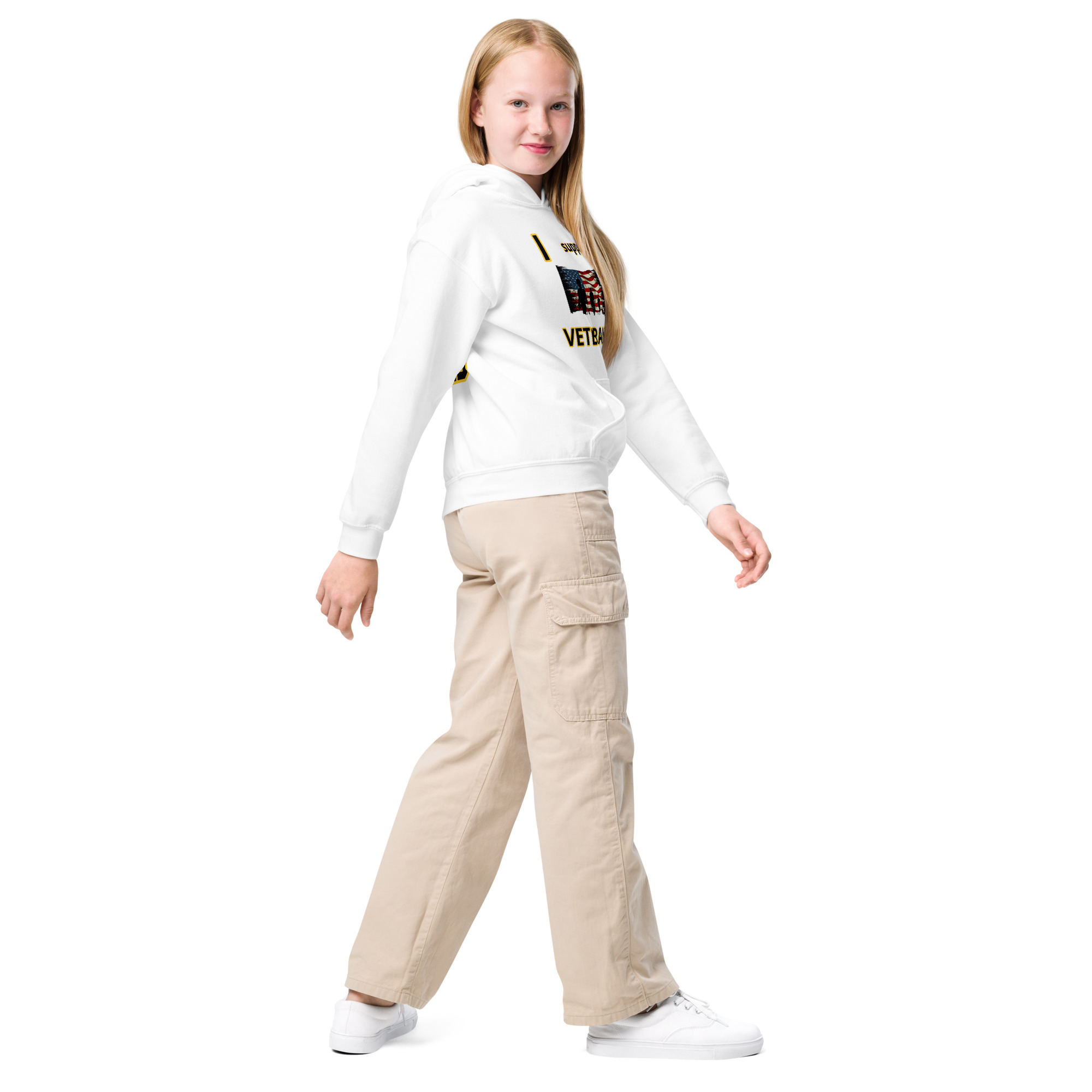 I support VETERANS TOO SIKS Kids Fleece Hoodie - Image 27