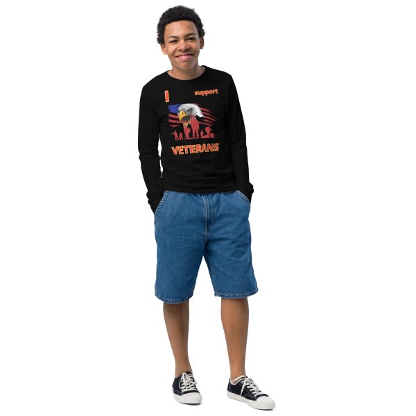 I SUPPORT VETERANS TOO SIKS Youth Long Sleeve Tee