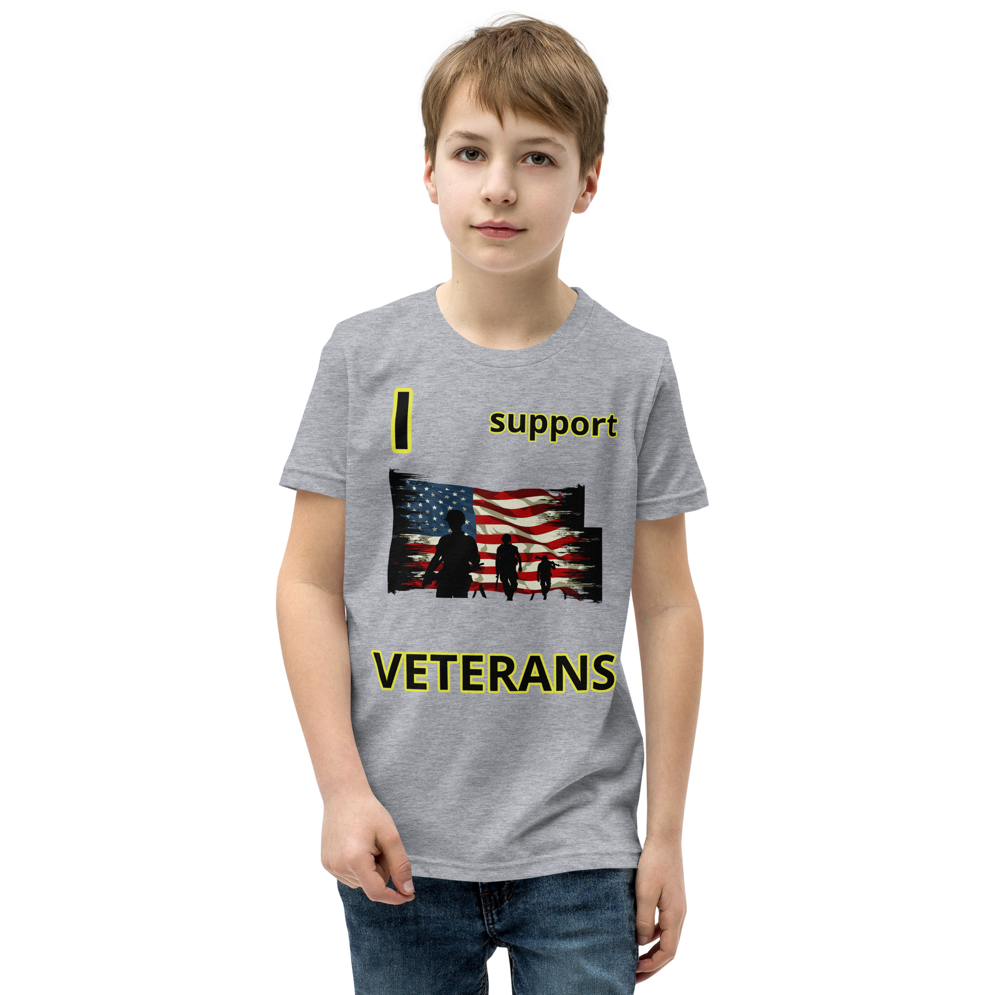 I support VETERANS TOO SIKS Youth Short Sleeve T-Shirt - Image 33