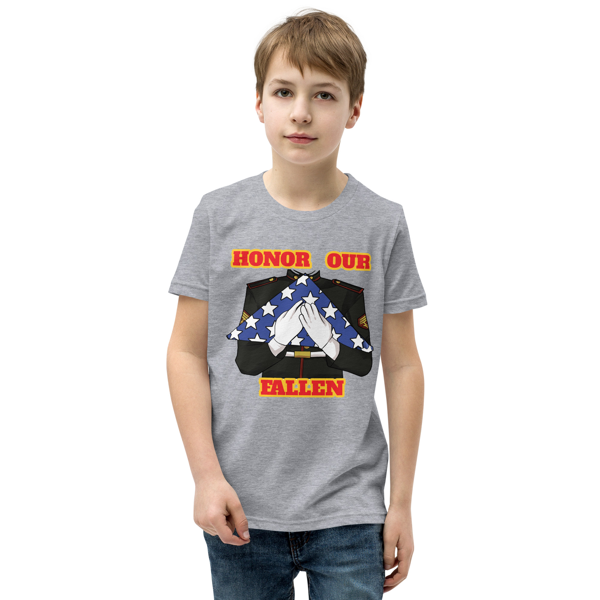 I SUPPORT VETERANS TOO SIKS Youth Short Sleeve T-Shirt - Image 41