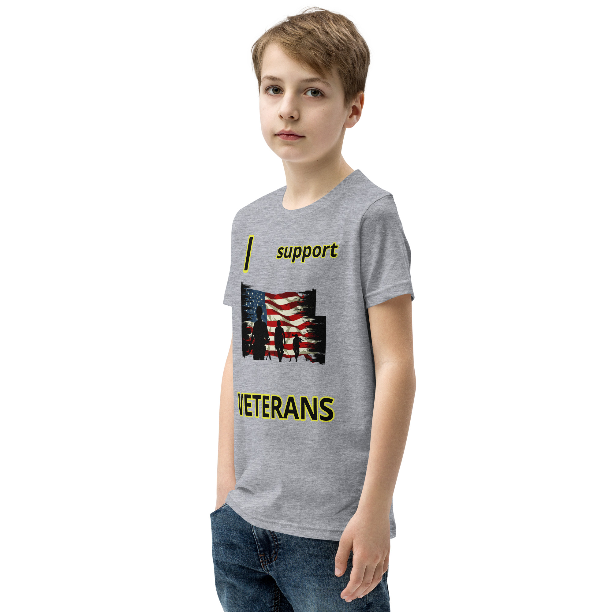 I support VETERANS TOO SIKS Youth Short Sleeve T-Shirt - Image 35