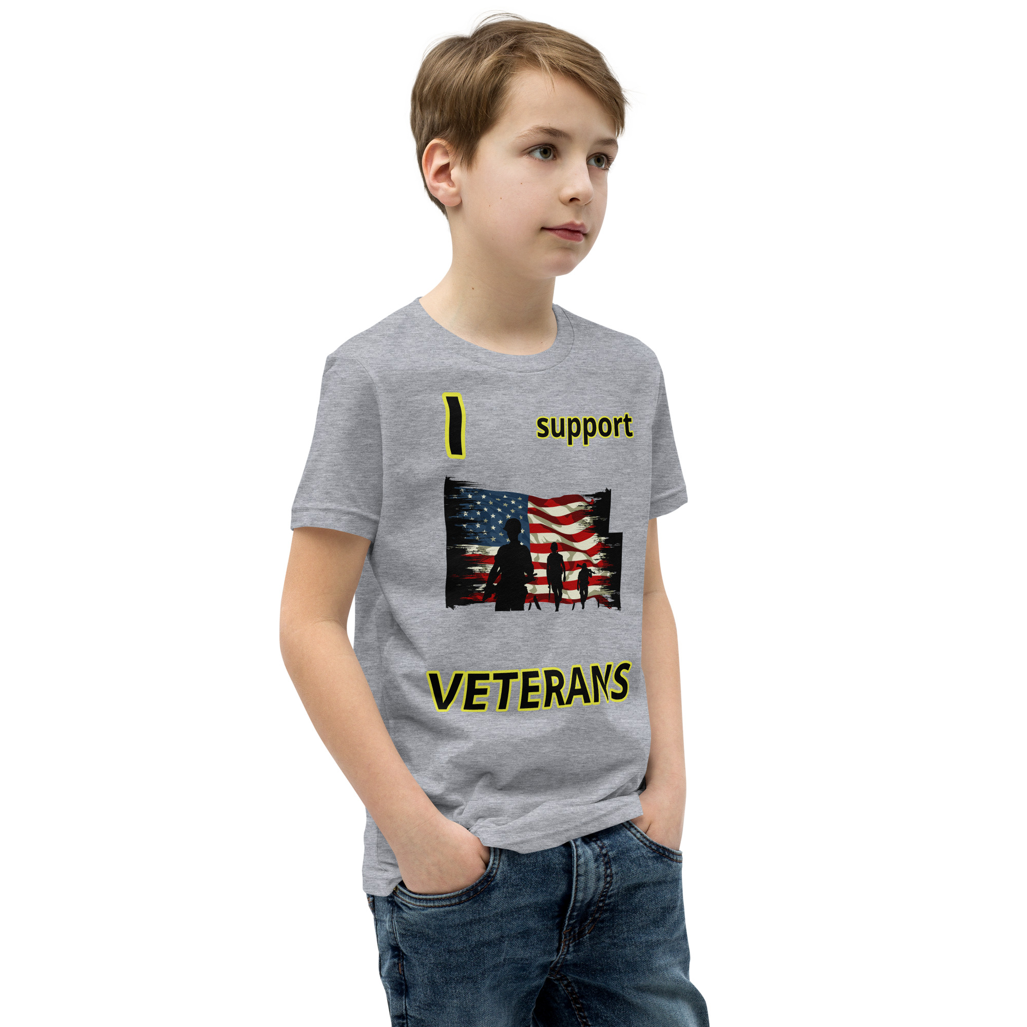 I support VETERANS TOO SIKS Youth Short Sleeve T-Shirt - Image 34