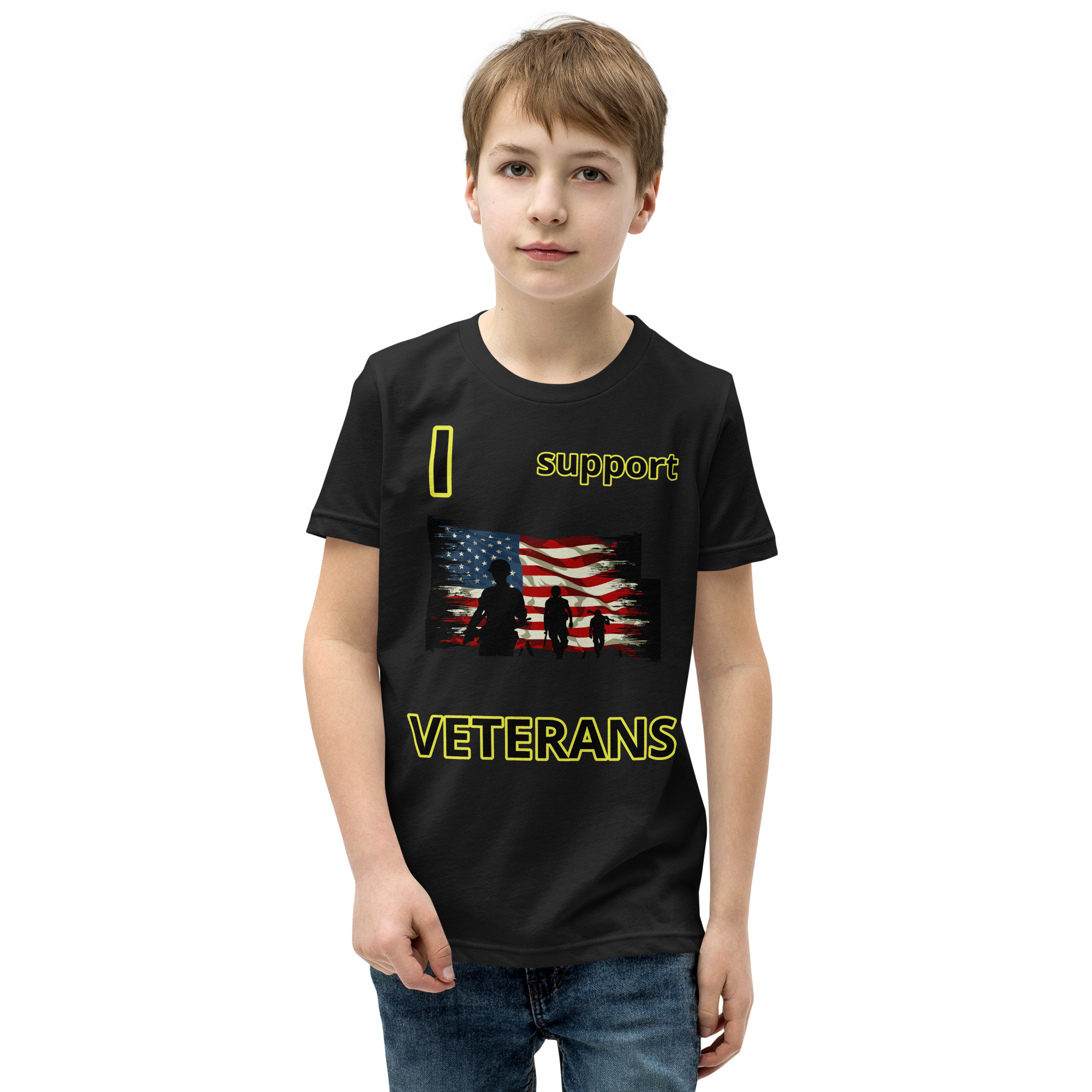 I support VETERANS TOO SIKS Youth Short Sleeve T-Shirt