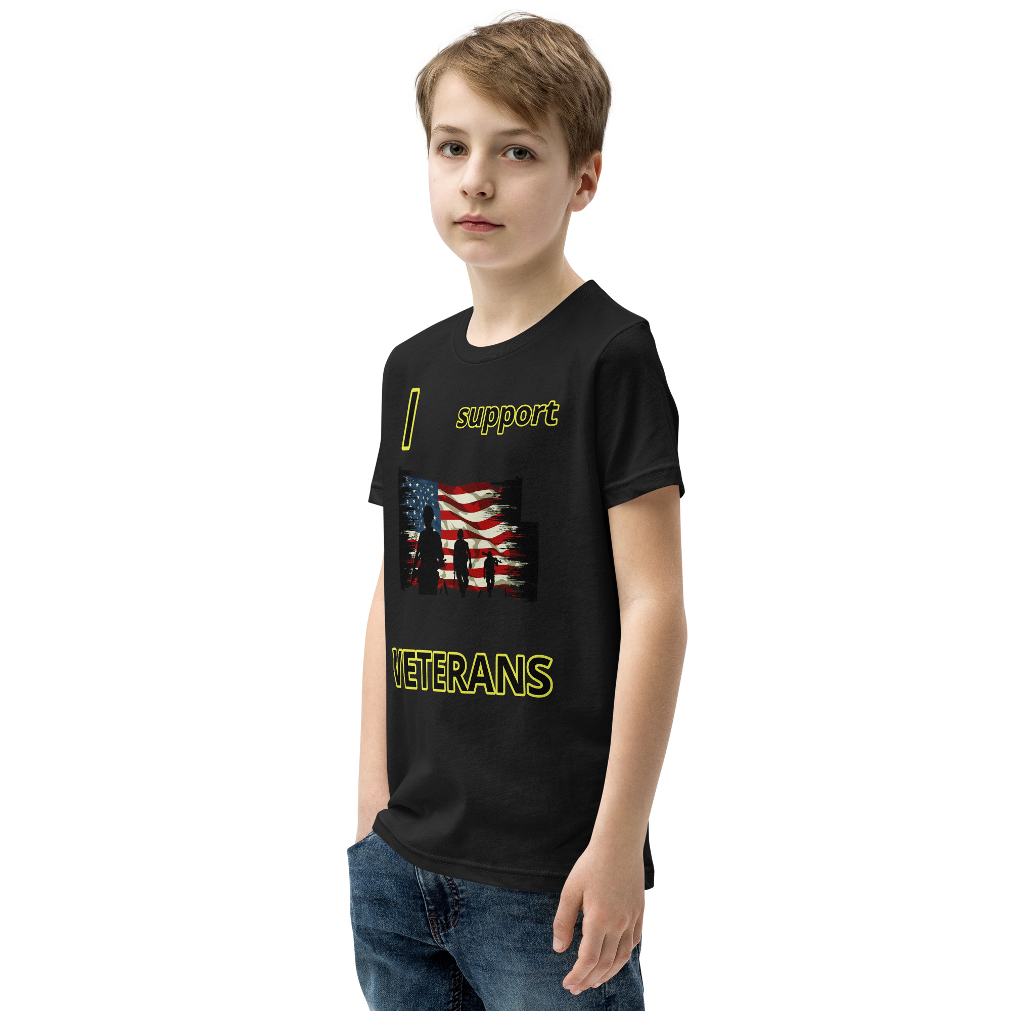 I support VETERANS TOO SIKS Youth Short Sleeve T-Shirt - Image 3